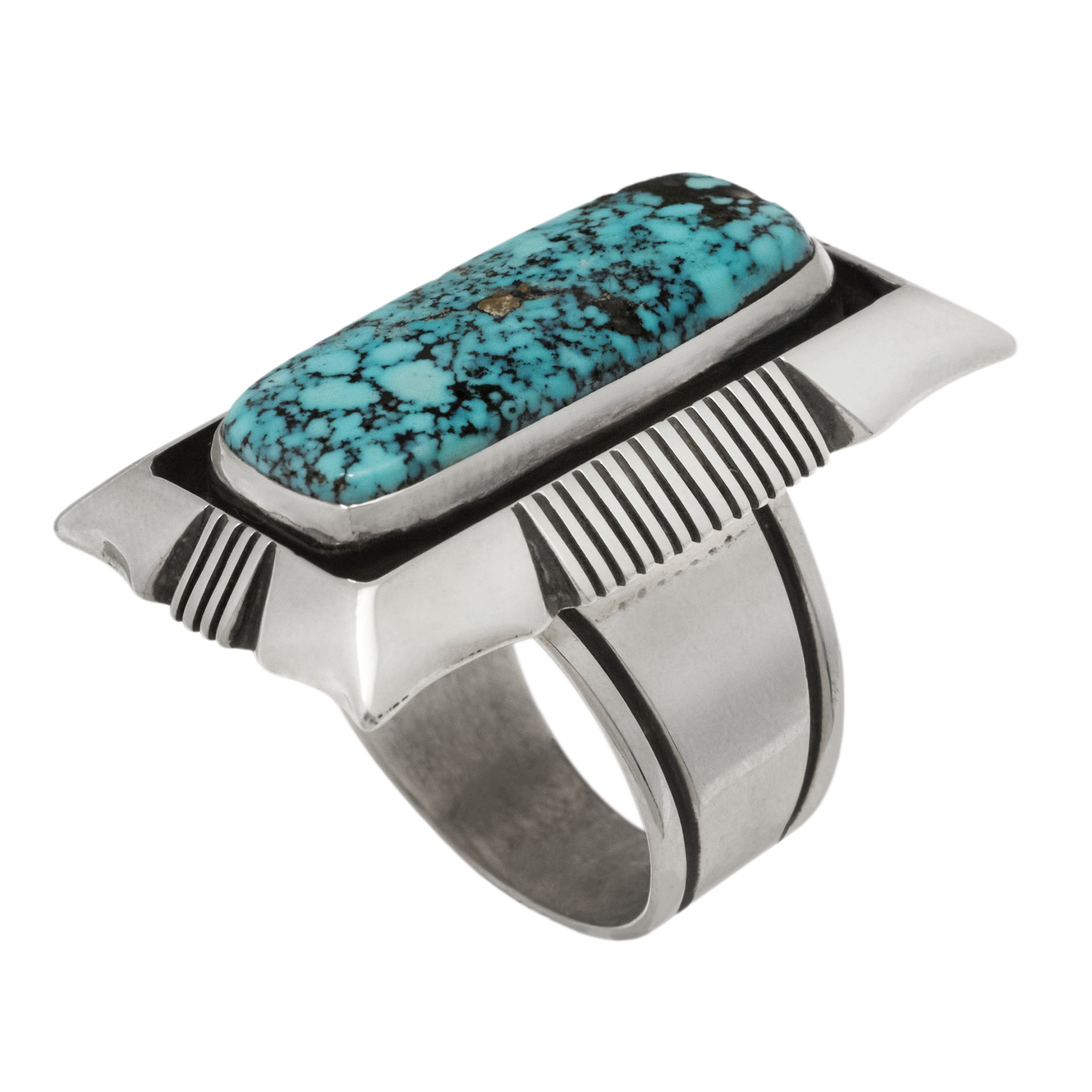 Turquoise and silver ring  BA1887 - Harpo Paris