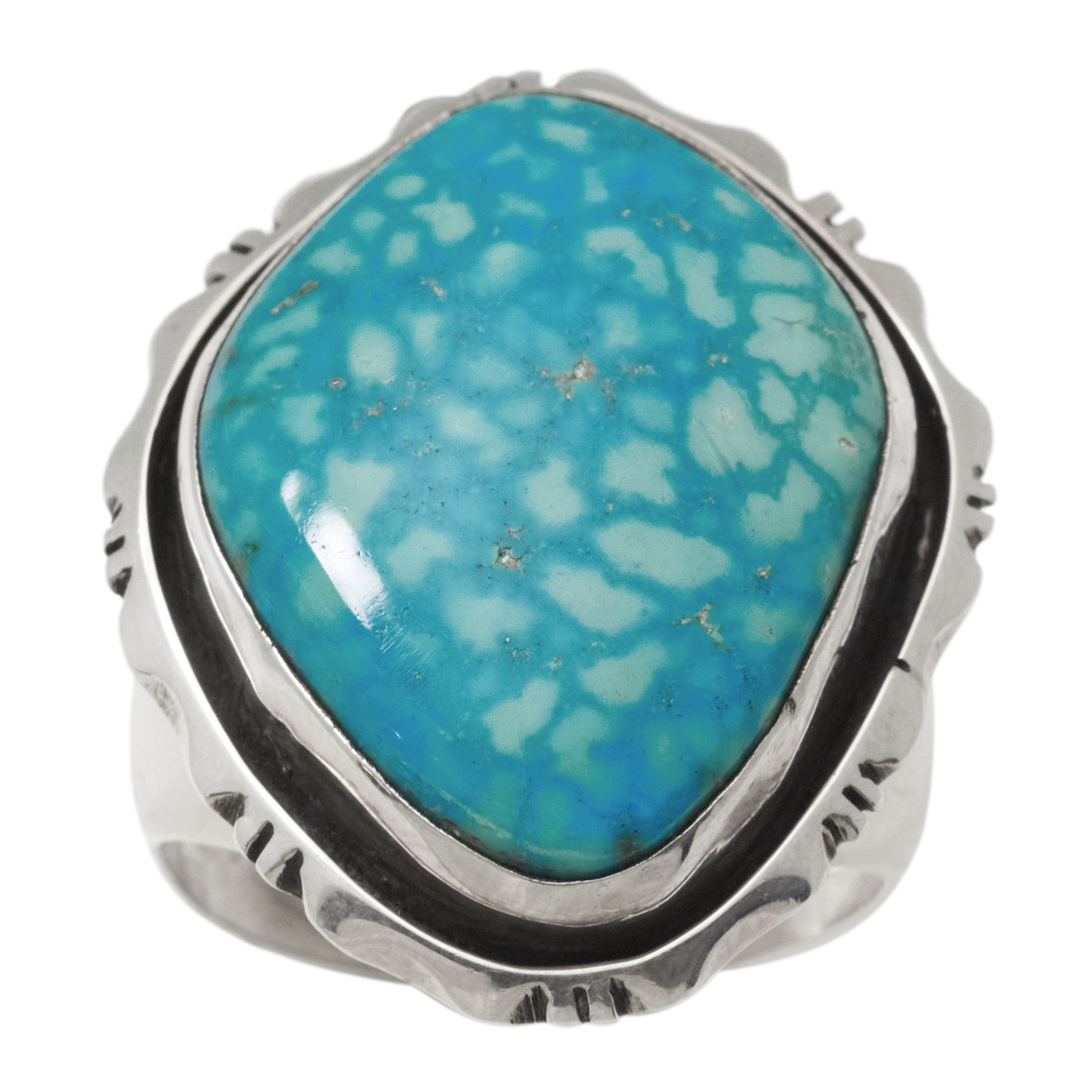 Navajo Turquoise and Silver Ring for Men BA1889 - Harpo Paris