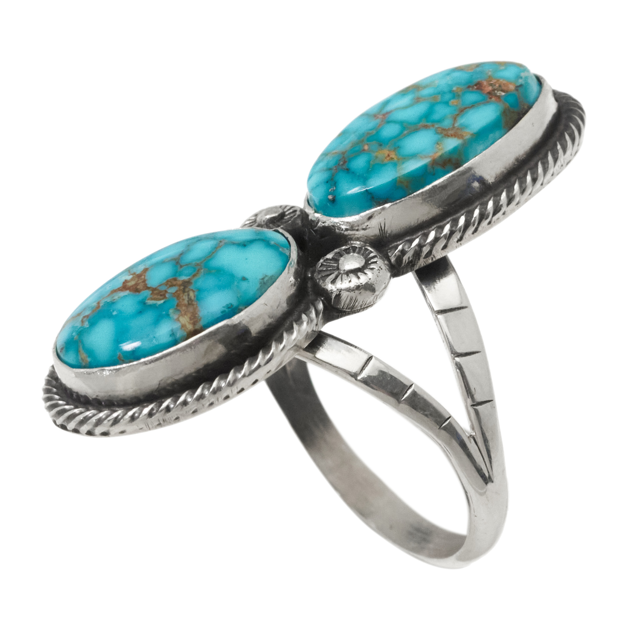 Turquoise and silver ring BA1892 - Harpo Paris