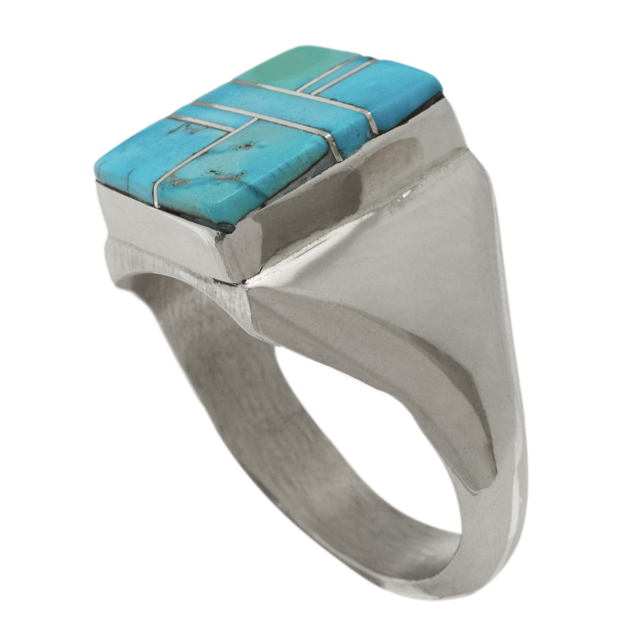 Channel inlay turquoise ring BA1900 - Harpo Paris