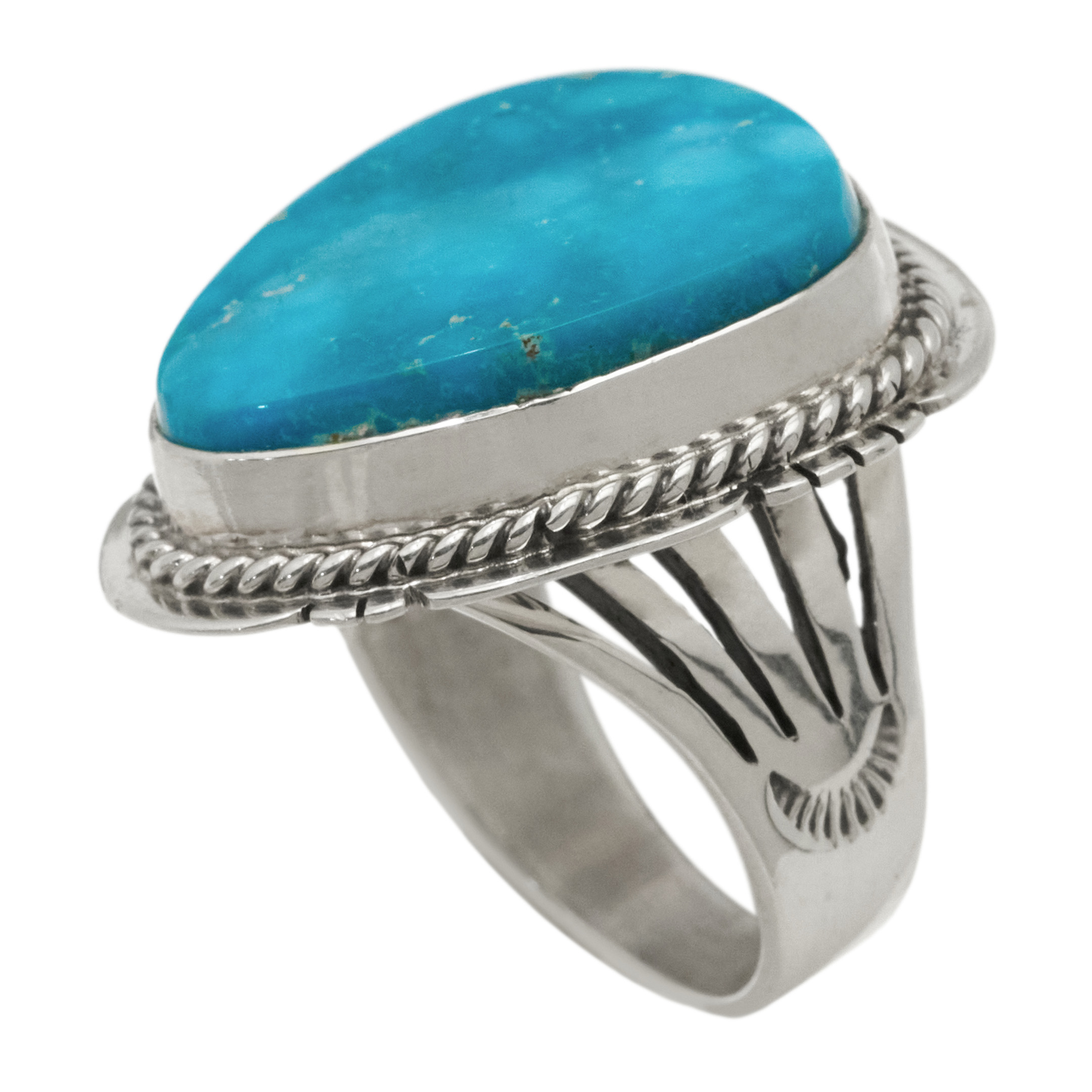 Turquoise and silver ring BA1905 - Harpo Paris