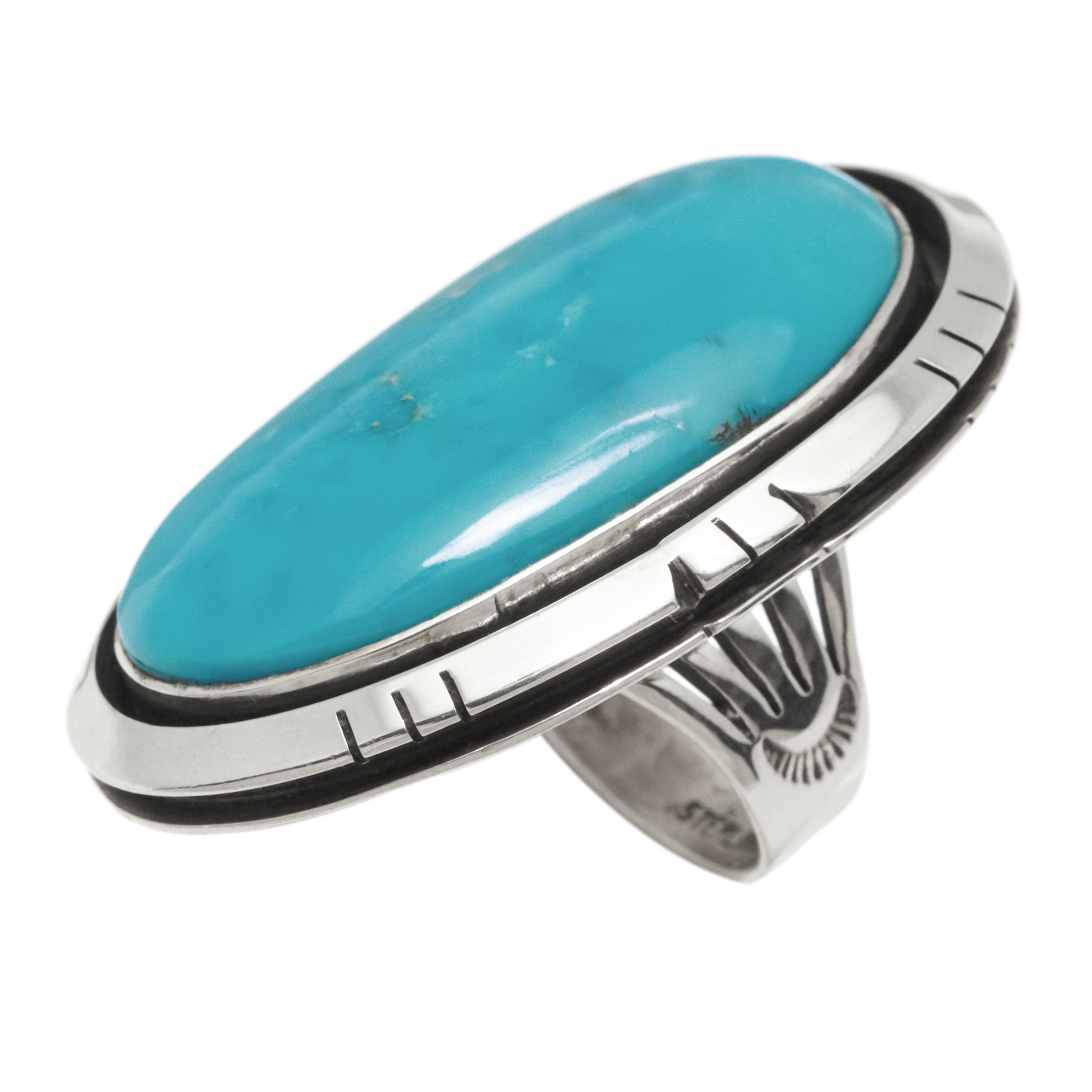 Navajo ring for women BA1907 in turquoise and silver - Harpo Paris