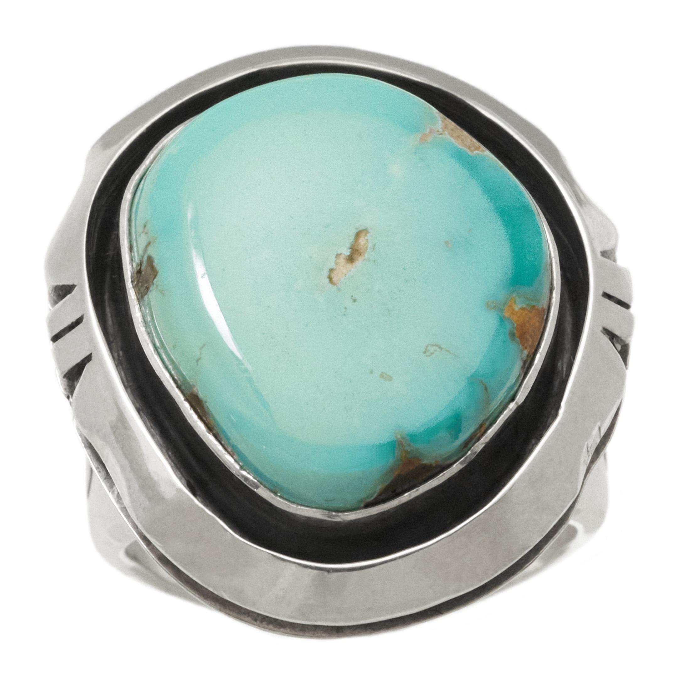 Turquoise and silver ring BA1908 - Harpo Paris