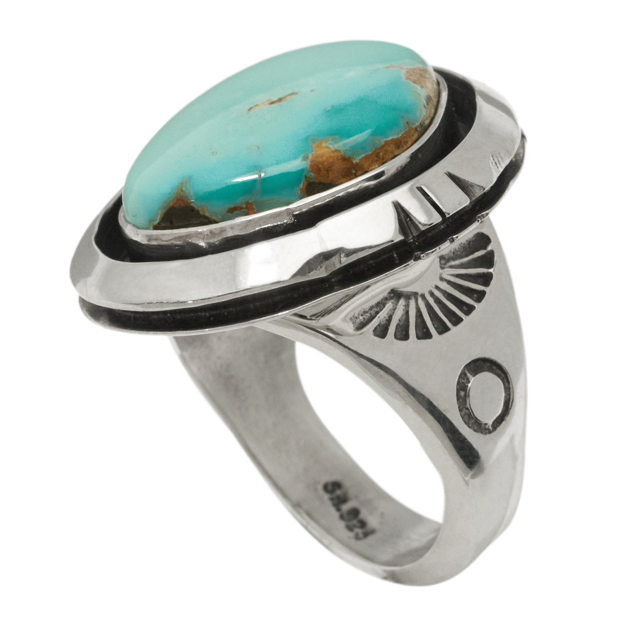 Bague Navajo pour femme BA1908 en turquoise et argent - Harpo Paris