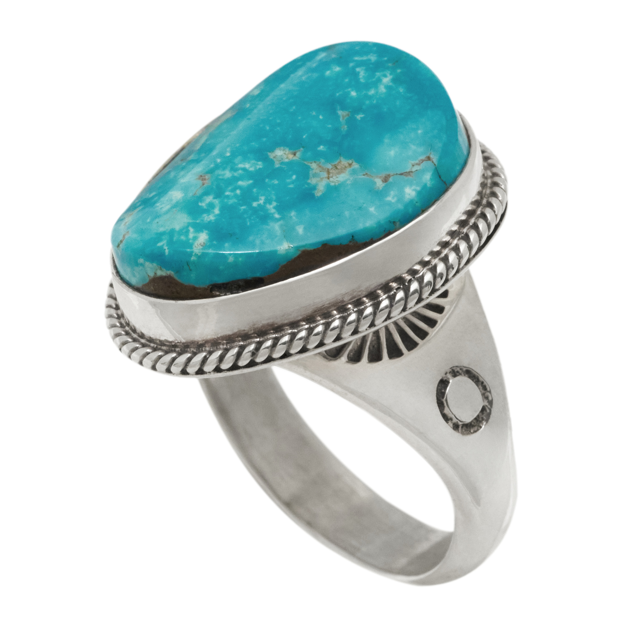 Navajo ring for men BA1910 in turquoise and silver - Harpo Paris