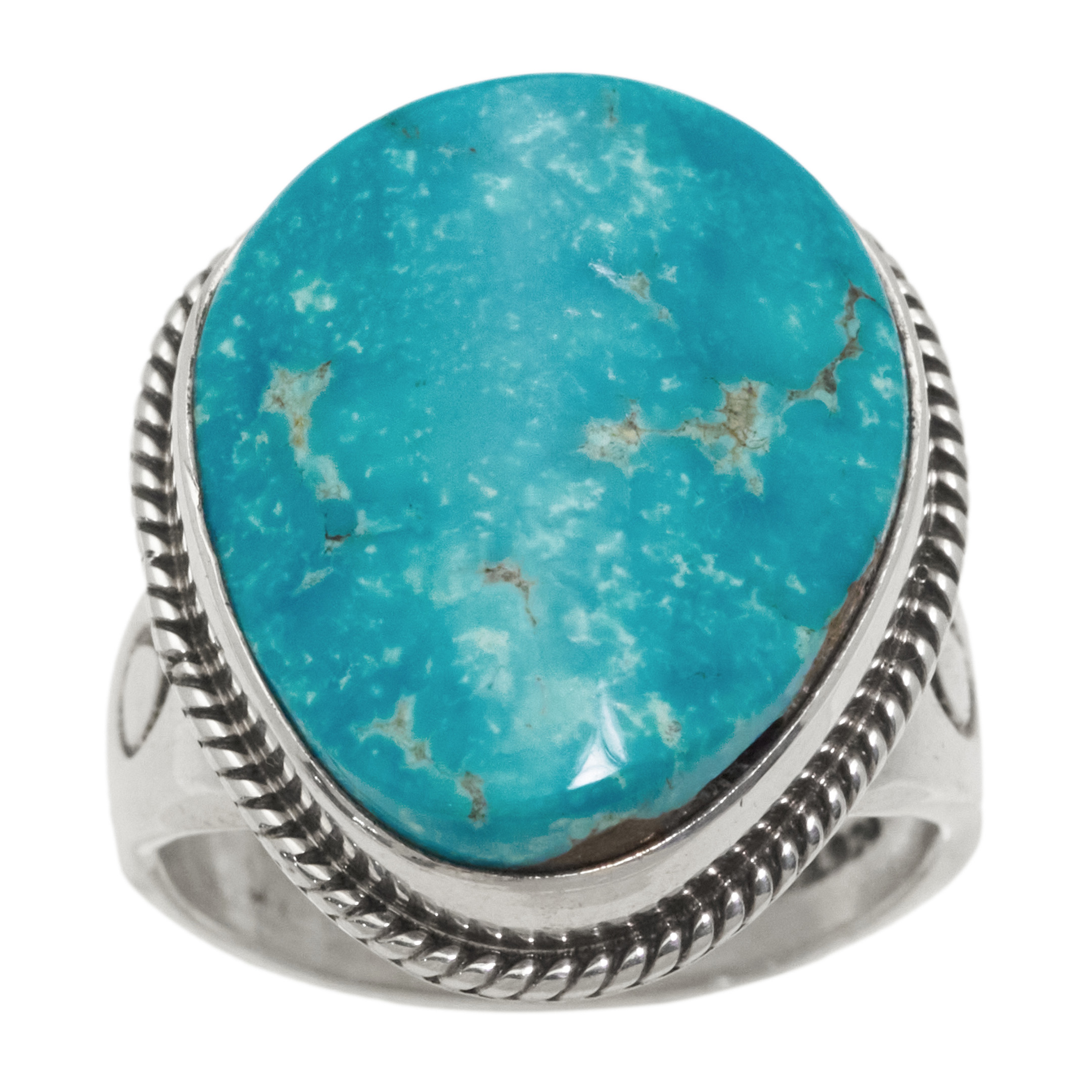 Bague Navajo pour homme BA1910 en turquoise et argent - Harpo Paris