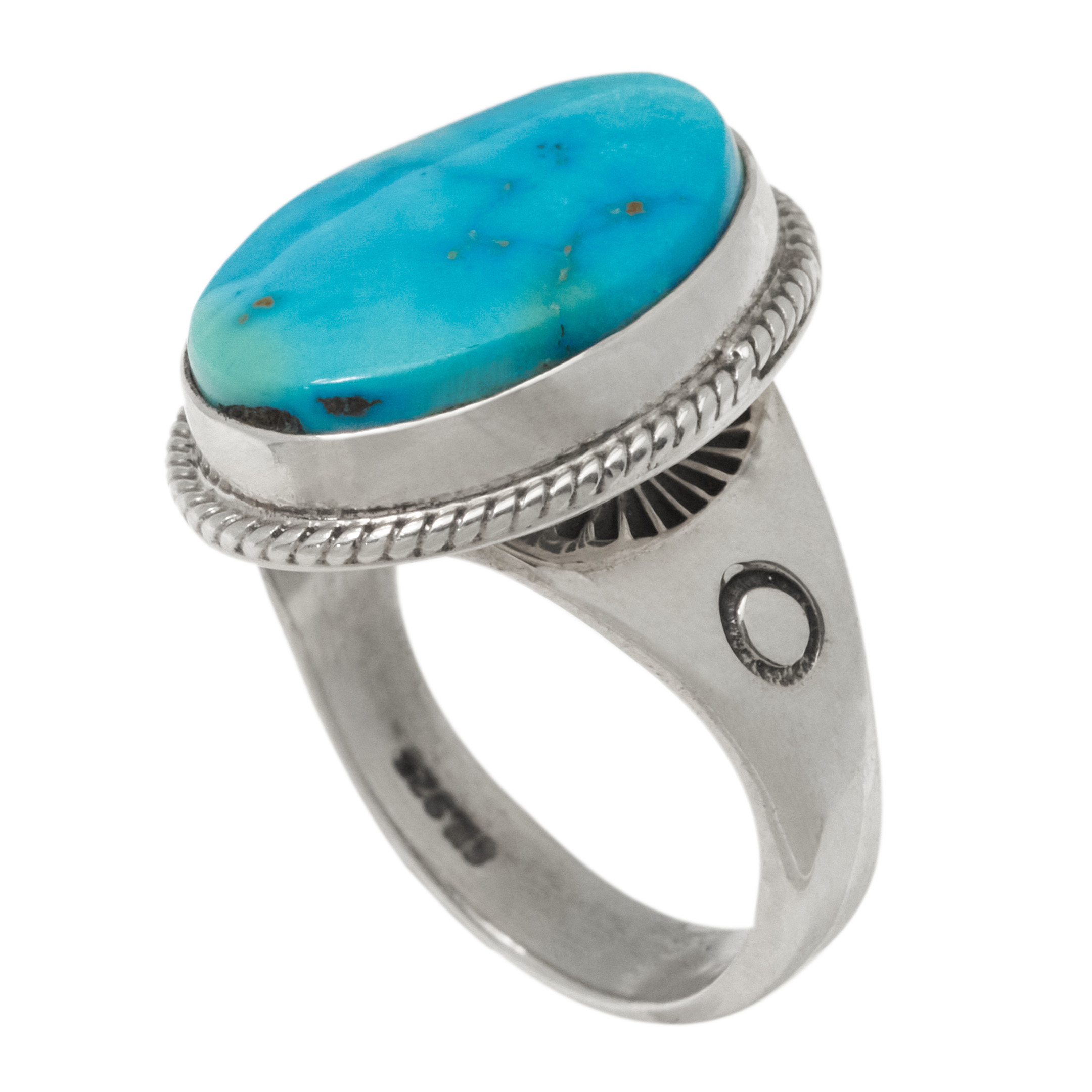 Navajo ring for men BA1909 in turquoise and silver - Harpo Paris