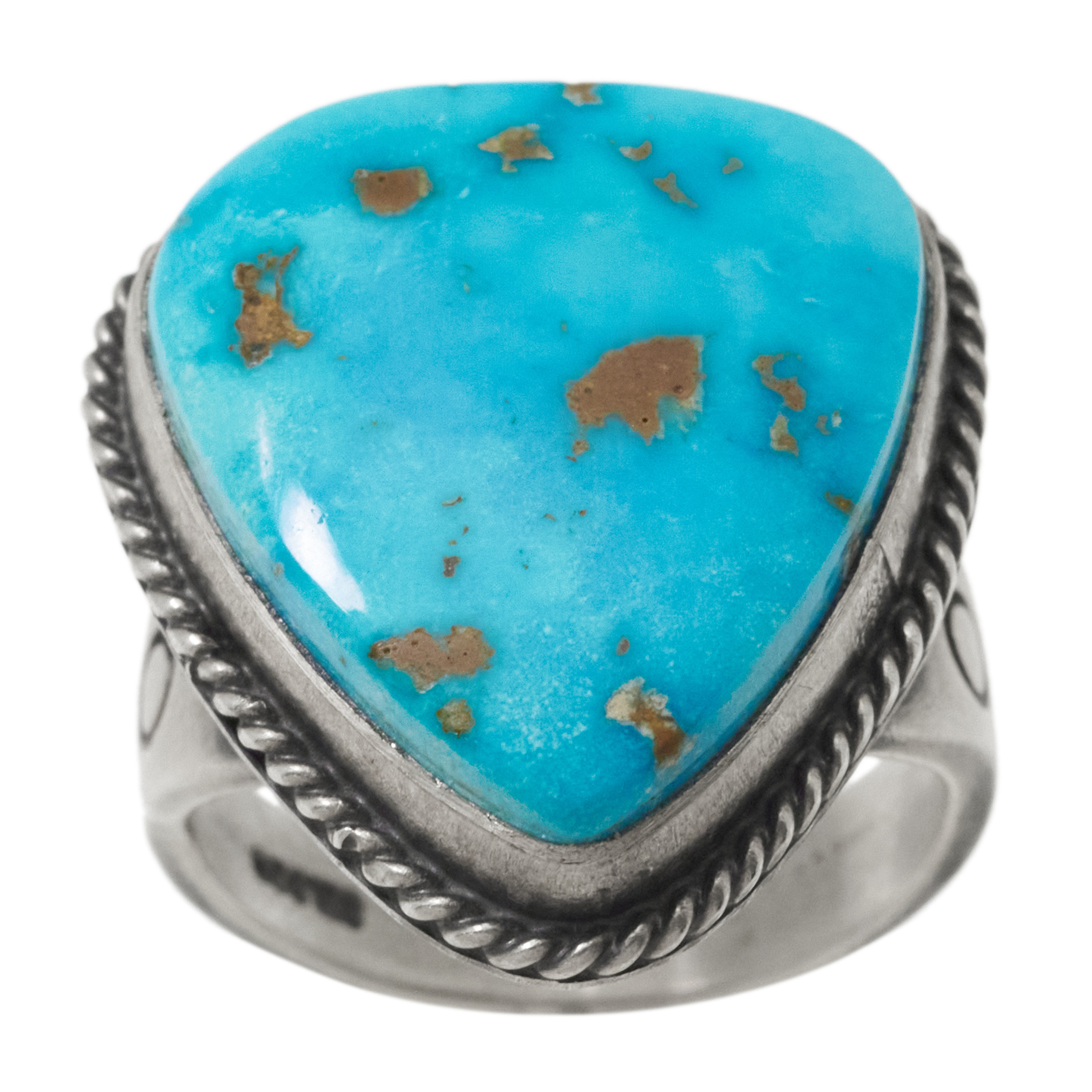 Navajo Ring for Men BA1911 in Turquoise and Silver - Harpo Paris