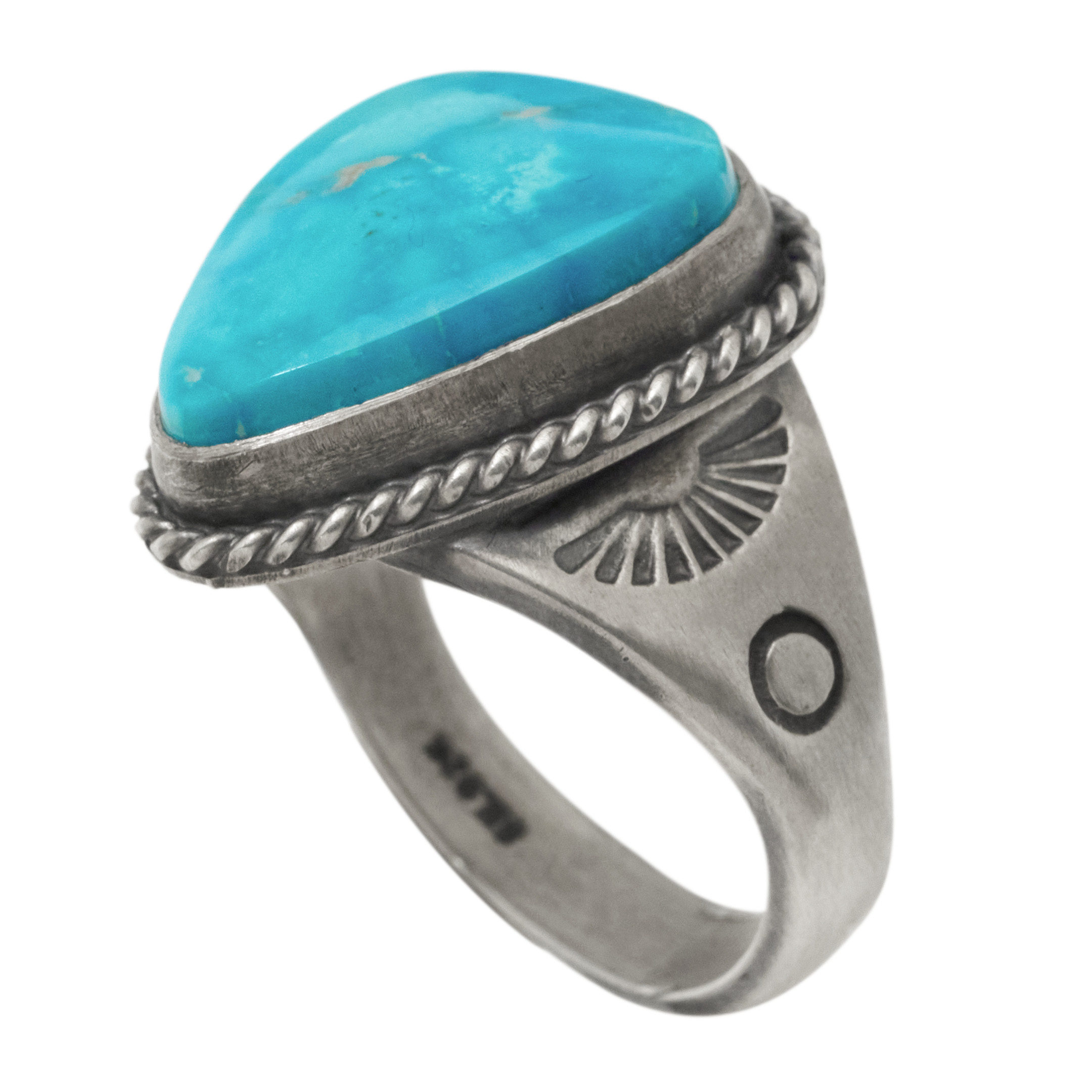 Turquoise and silver ring BA1913 - Harpo Paris