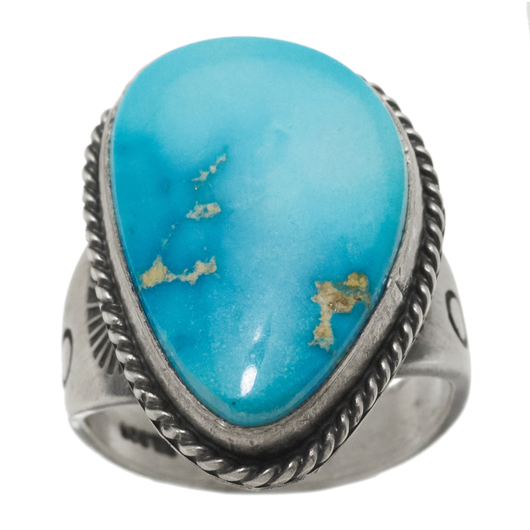 Bague Navajo pour homme BA1912 en turquoise et argent - Harpo Paris