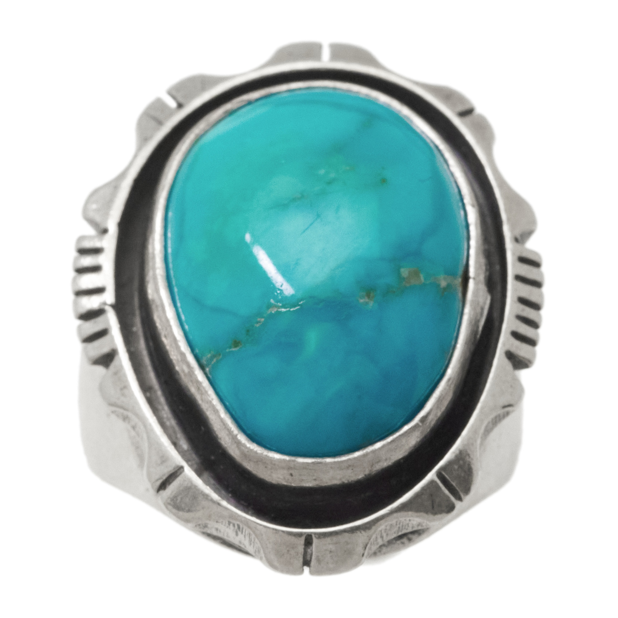 Bague Navajo pour homme BA1915 en turquoise et argent - Harpo Paris