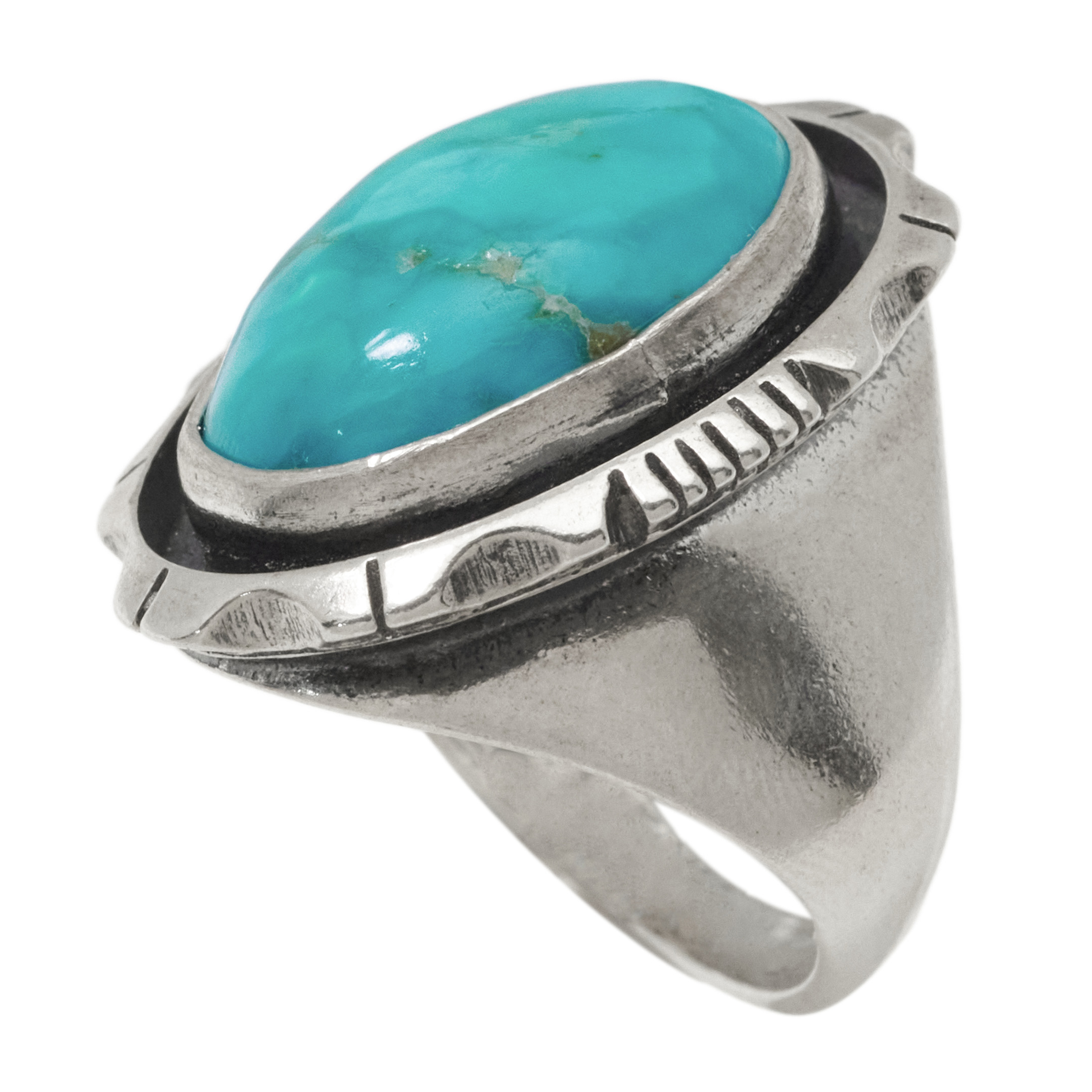 Turquoise and silver ring BA1915 - Harpo Paris