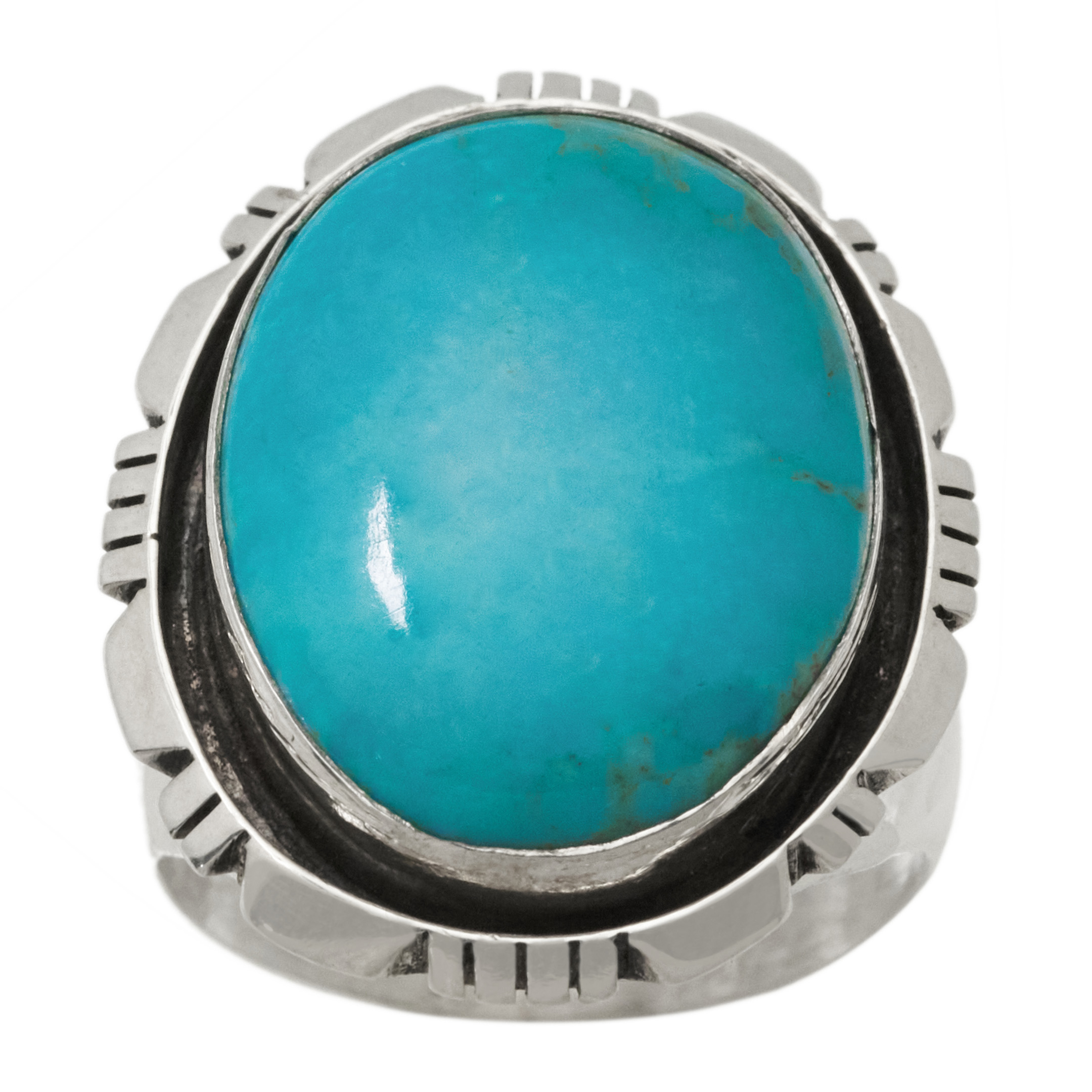 Bague Navajo pour homme BA1916 en turquoise et argent - Harpo Paris