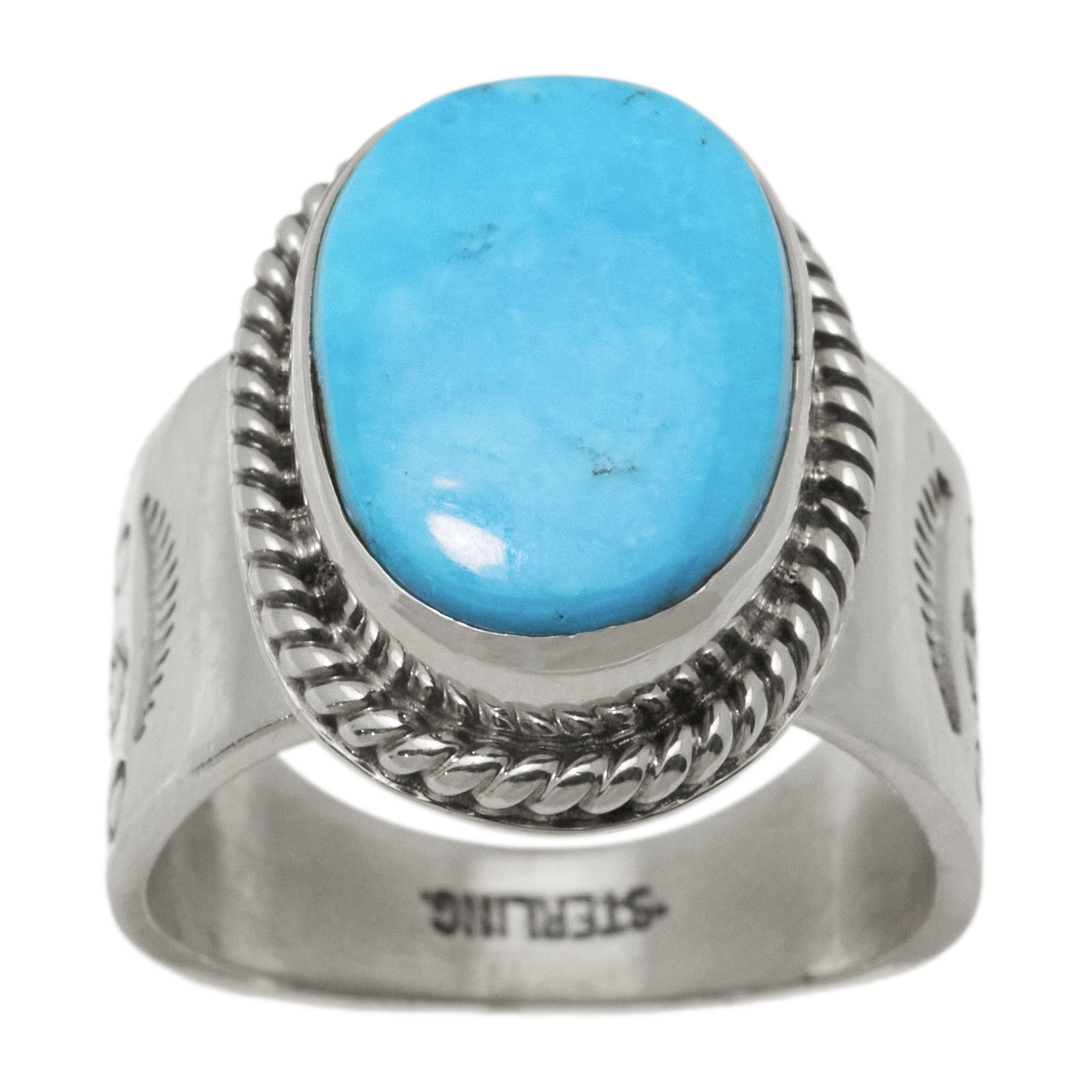 Navajo Ring for Men in Turquoise and Silver BA1923 - Harpo Paris