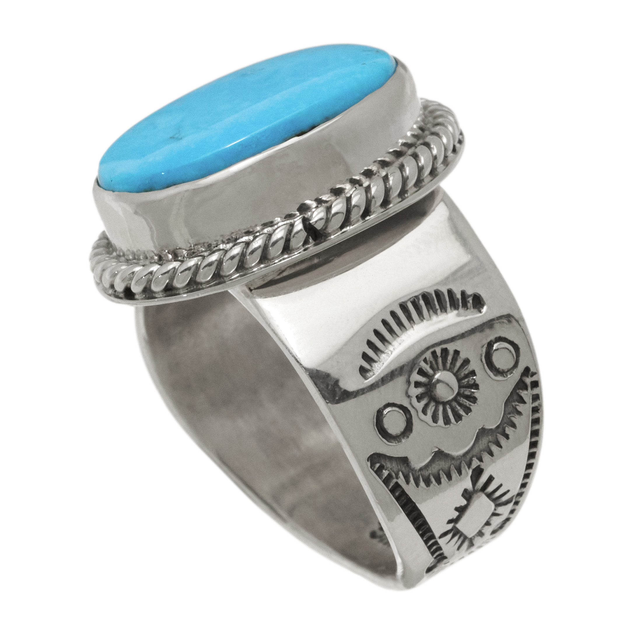 Turquoise and silver ring BA1923 - Harpo Paris