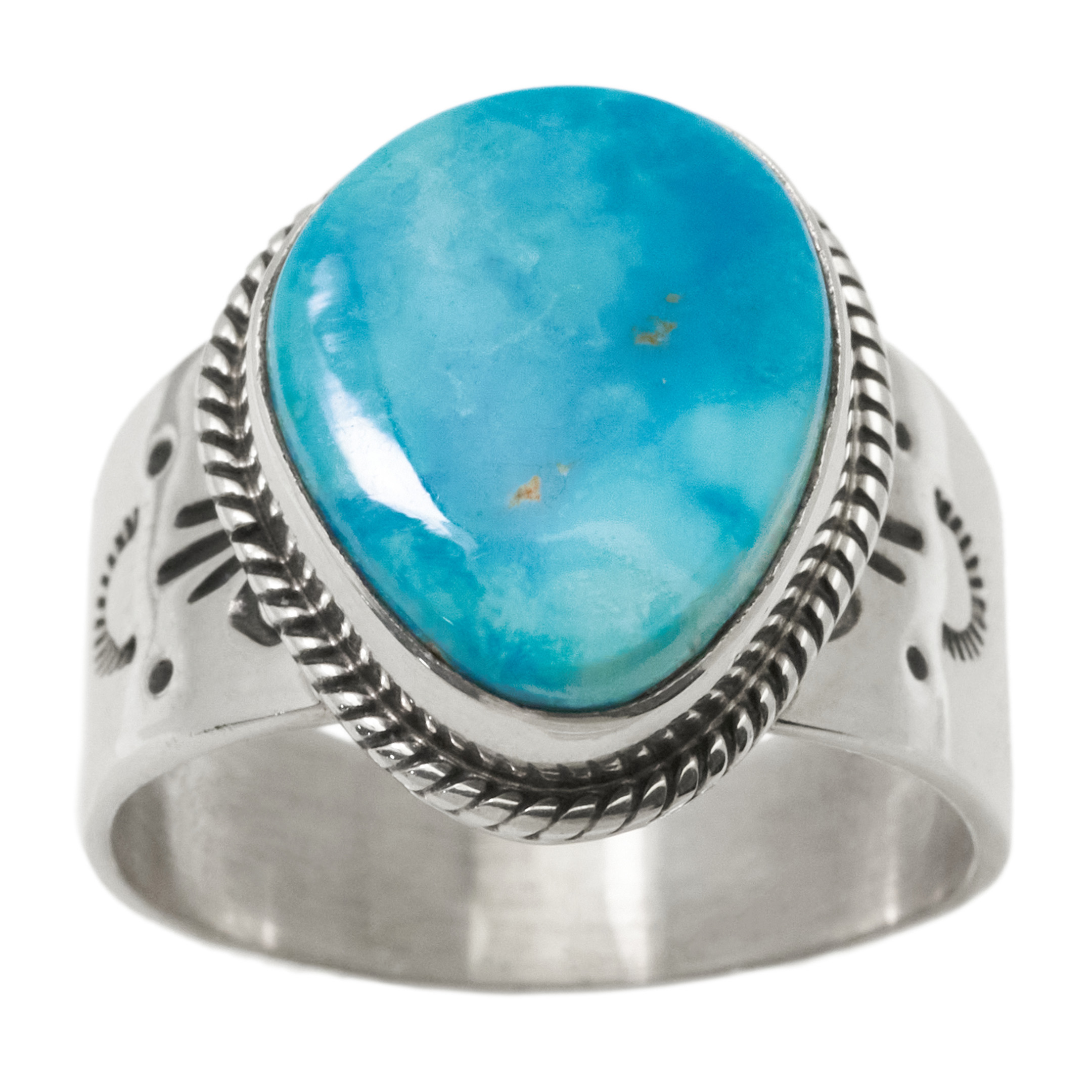 Navajo Ring for Men in Turquoise and Silver BA1922 - Harpo Paris