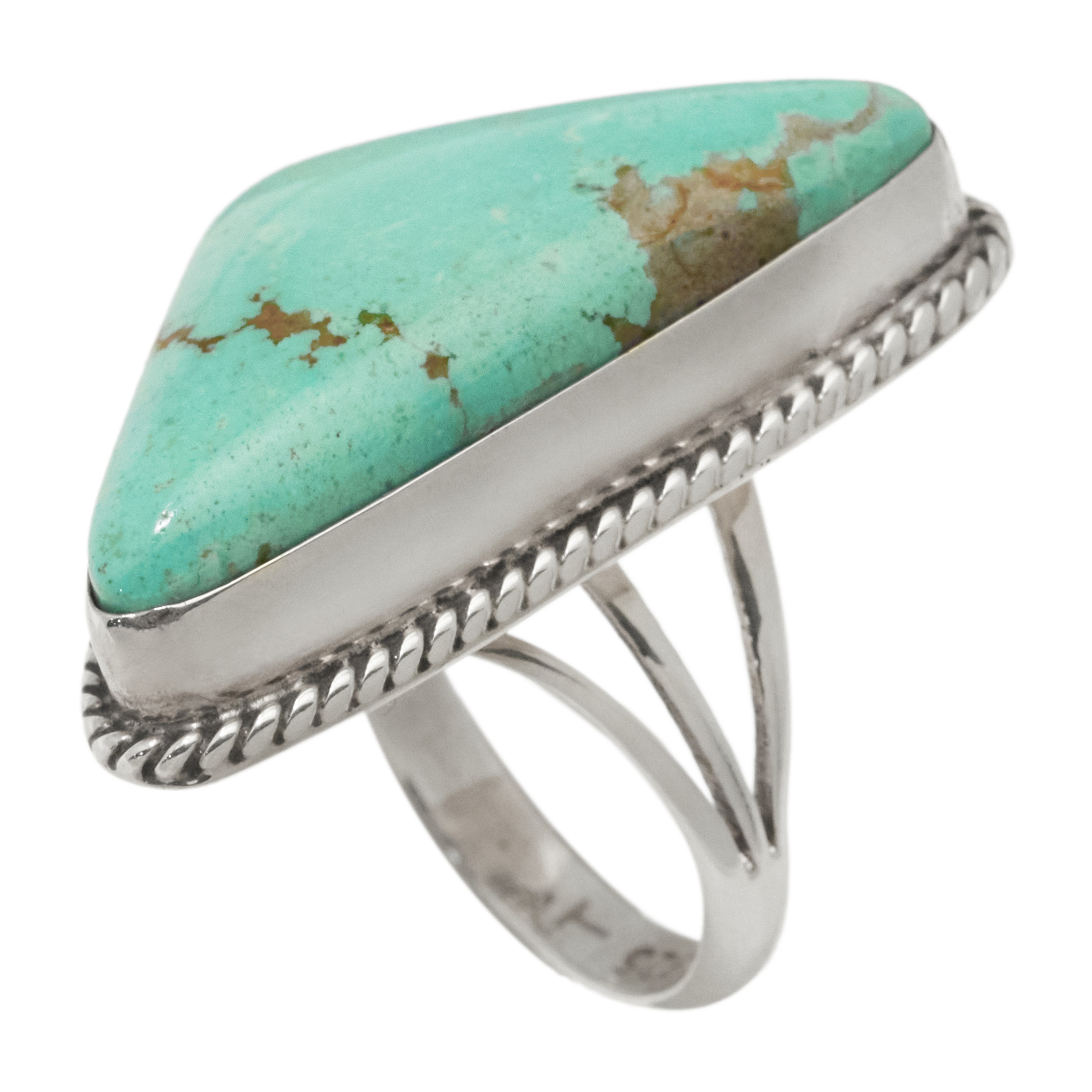 Navajo ring for woman in turquoise and silver BA1926 - Harpo Paris
