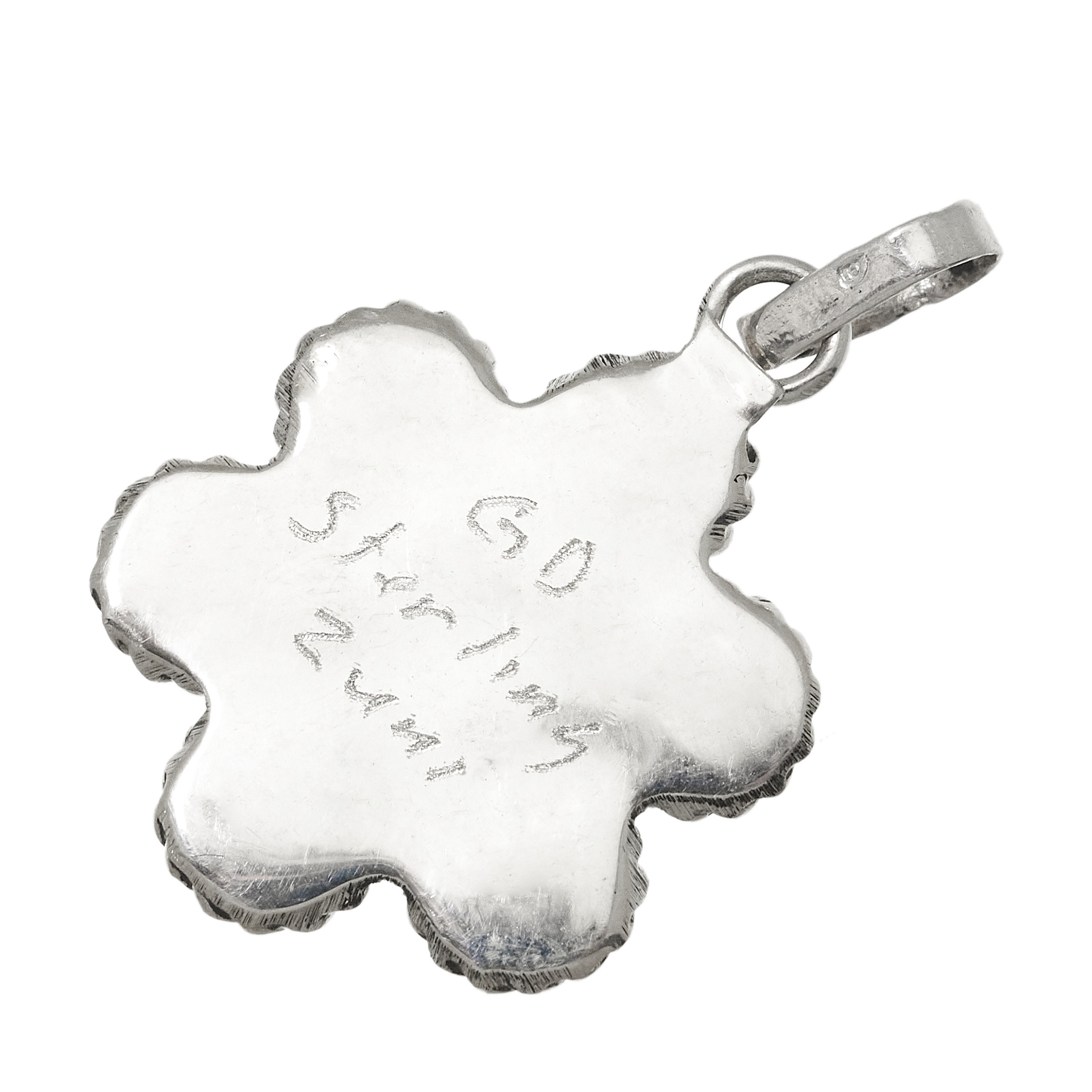 Flowers Pendant turquoise set in silver PE677 - Harpo Paris