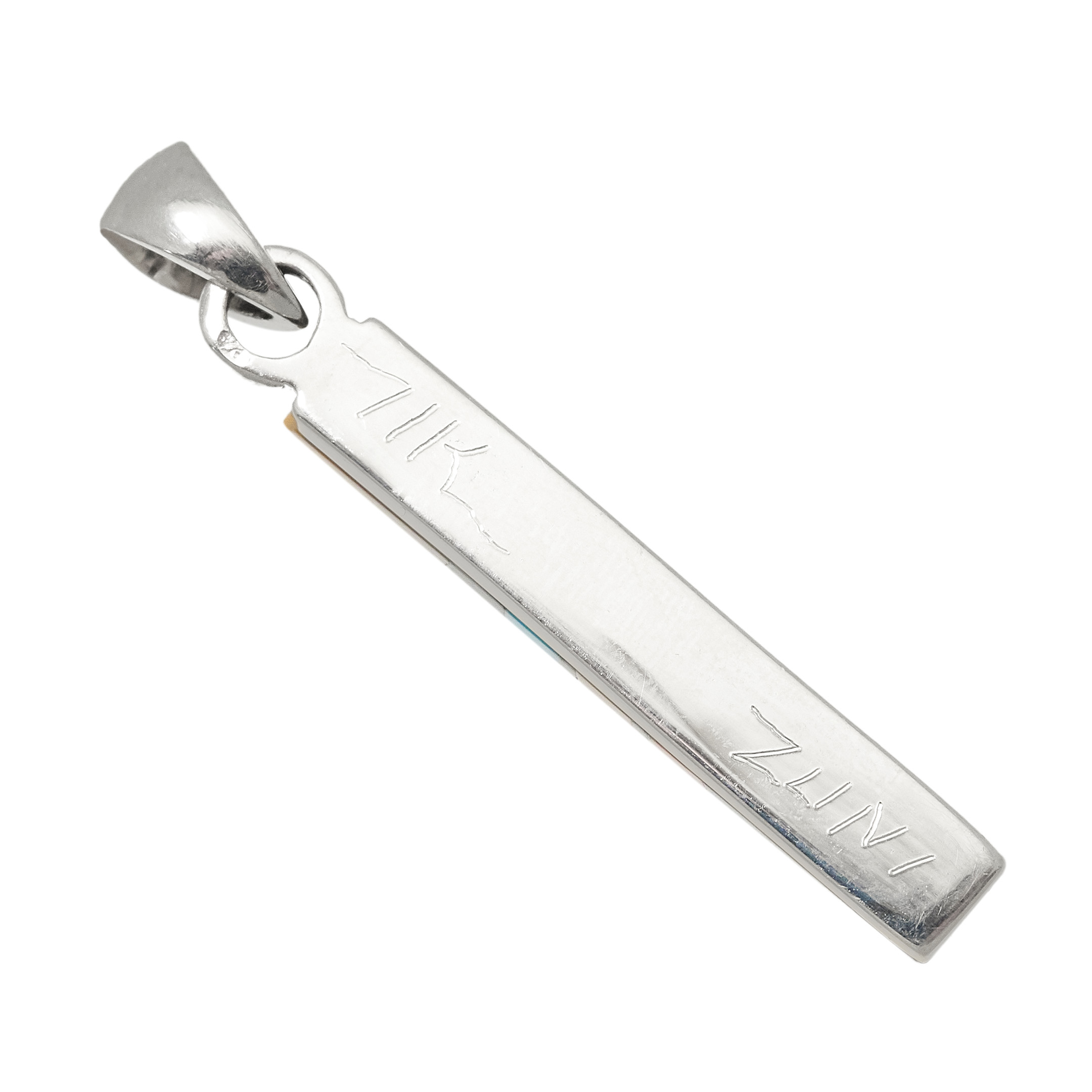 Pendentif Zuni marqueterie et argent PE680 - Harpo Paris
