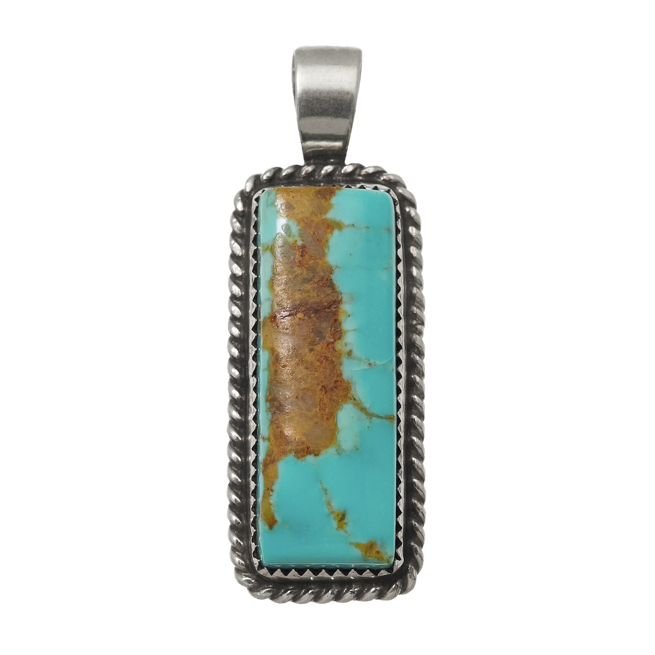 Pendentif turquoise et argent PE683 - Harpo Paris