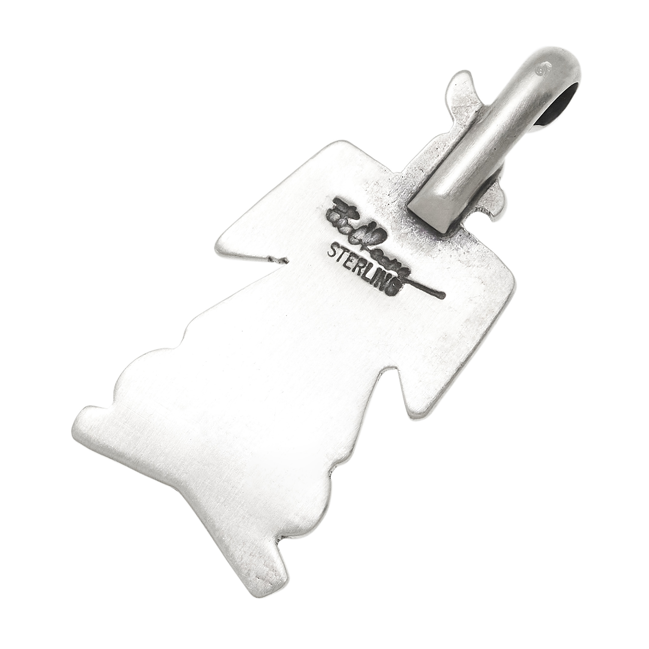 Navajo ThunderBird Pendant in Matte Silver PE689 - Harpo Paris