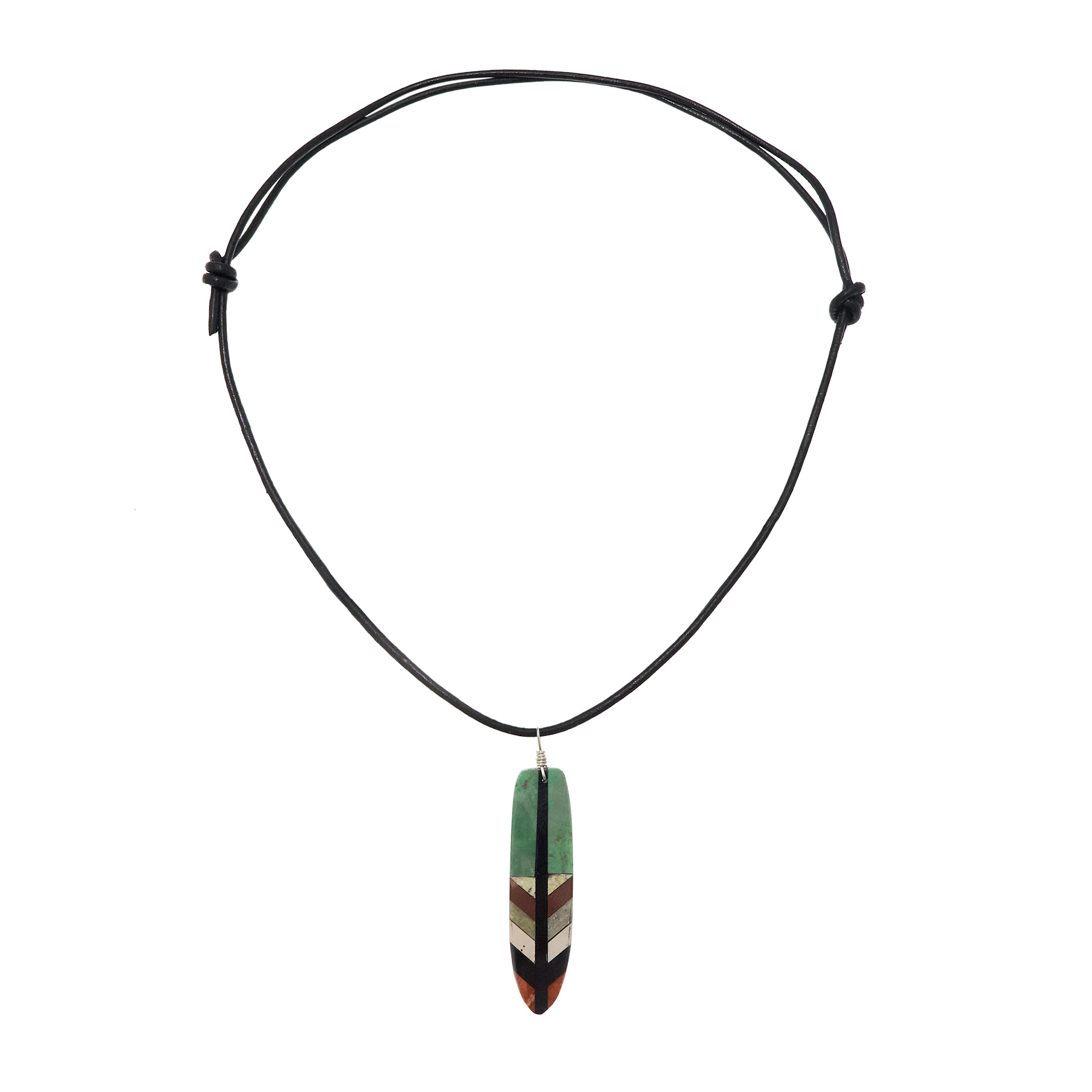 Feather inlay pendant PE693 - Harpo Paris