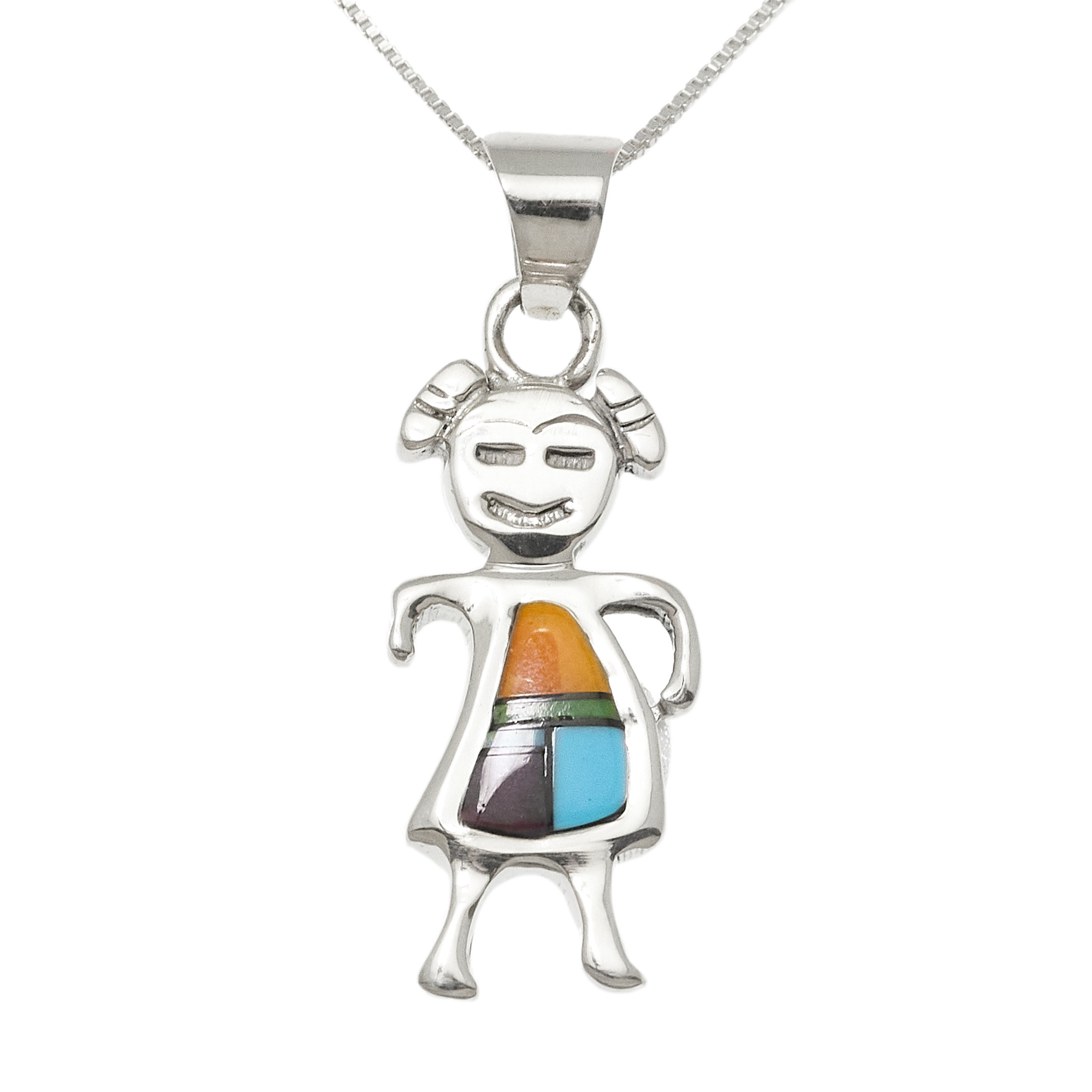 Inlay and silver pendant PE695 - Harpo Paris