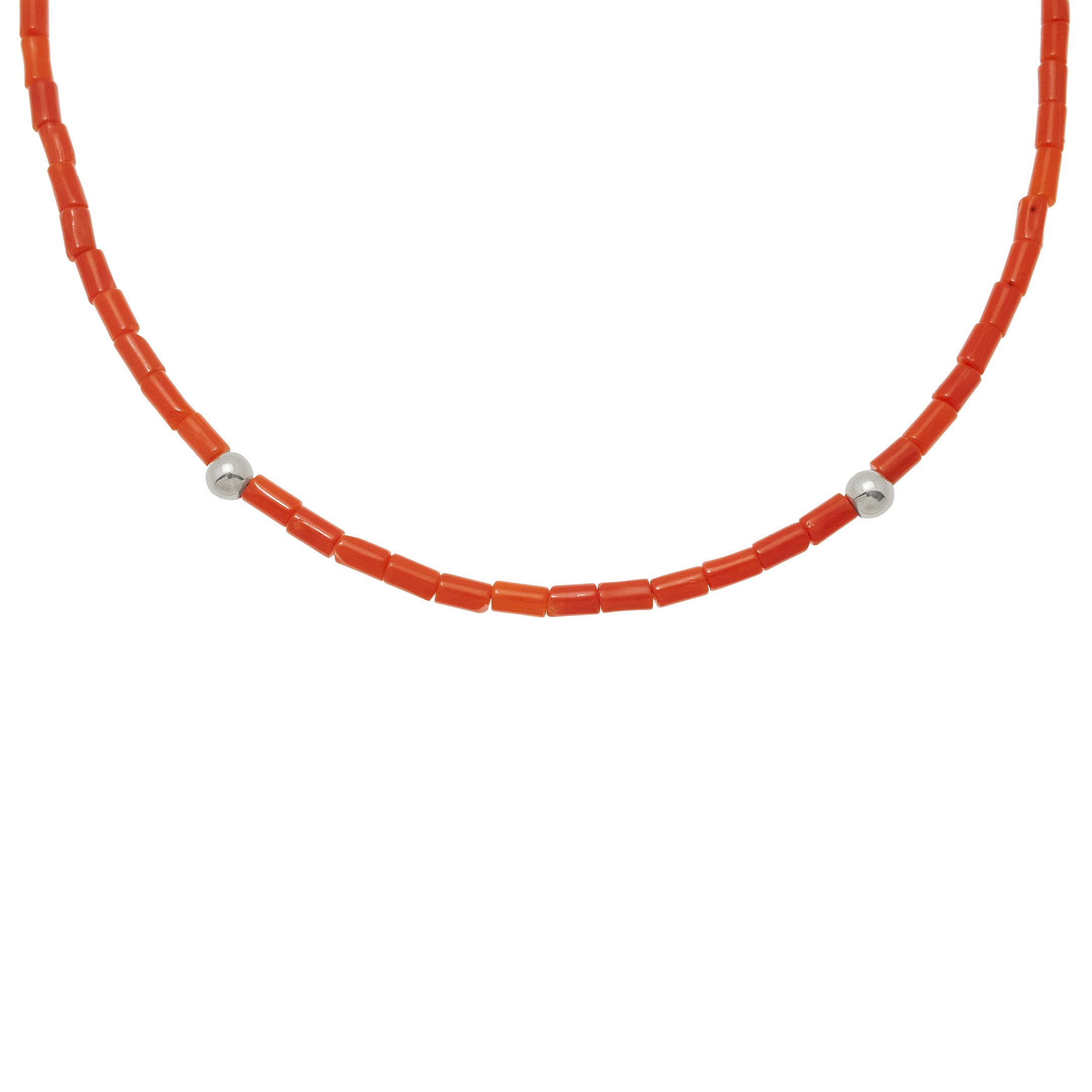 Collier corail et argent CO291 - Harpo Paris