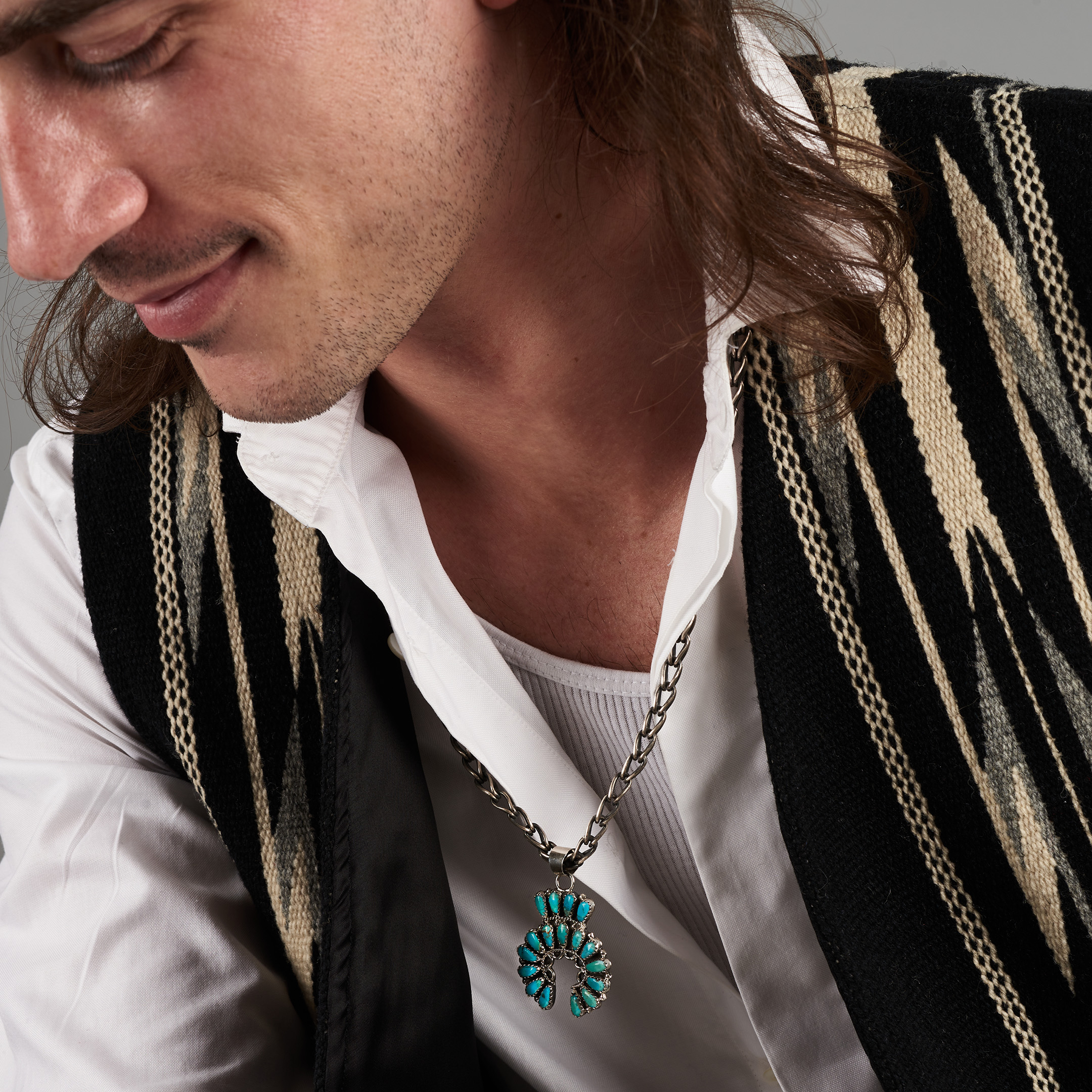 Naja Pendant in Turquoise and Silver PE686 - Harpo Paris