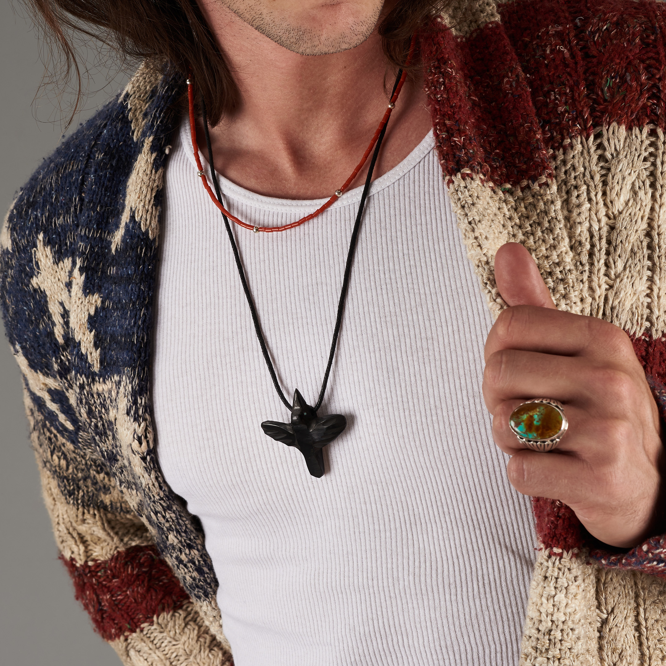 Pendentif corbeau PE321 en jais - Harpo Paris