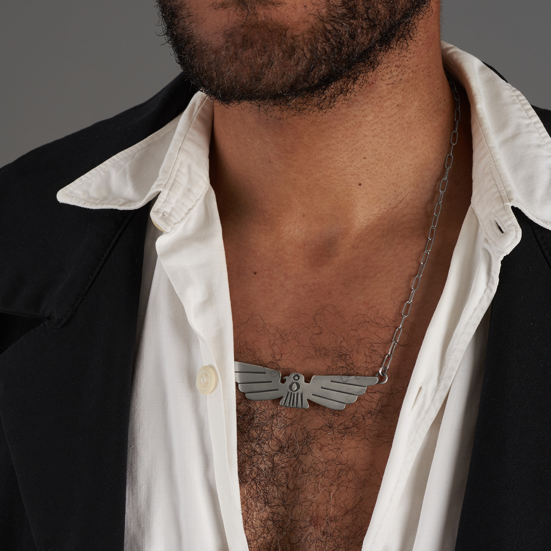 Eagle and silver necklace CO290 - Harpo Paris