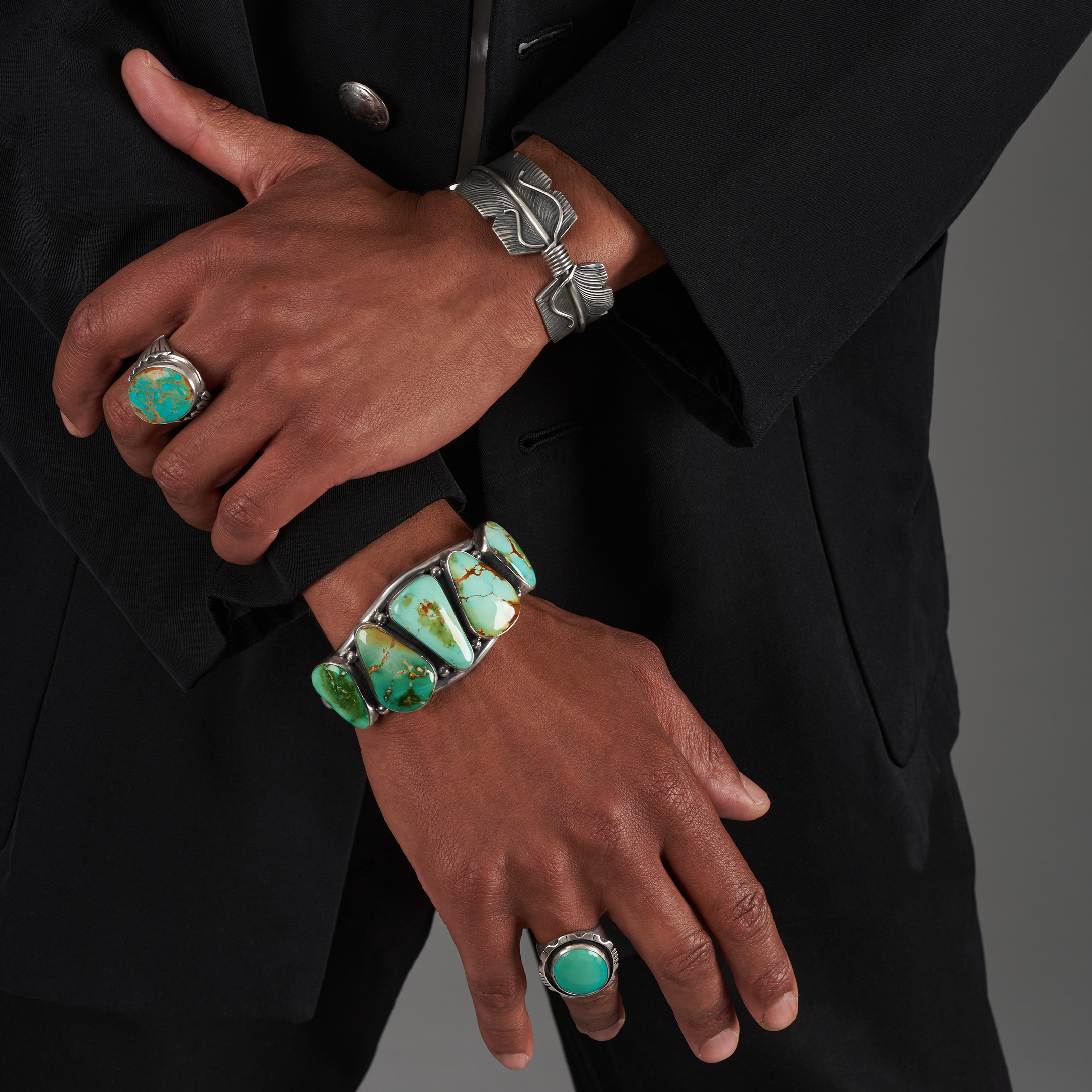 Navajo Silver Feather Bracelet BR956 – Harpo Paris