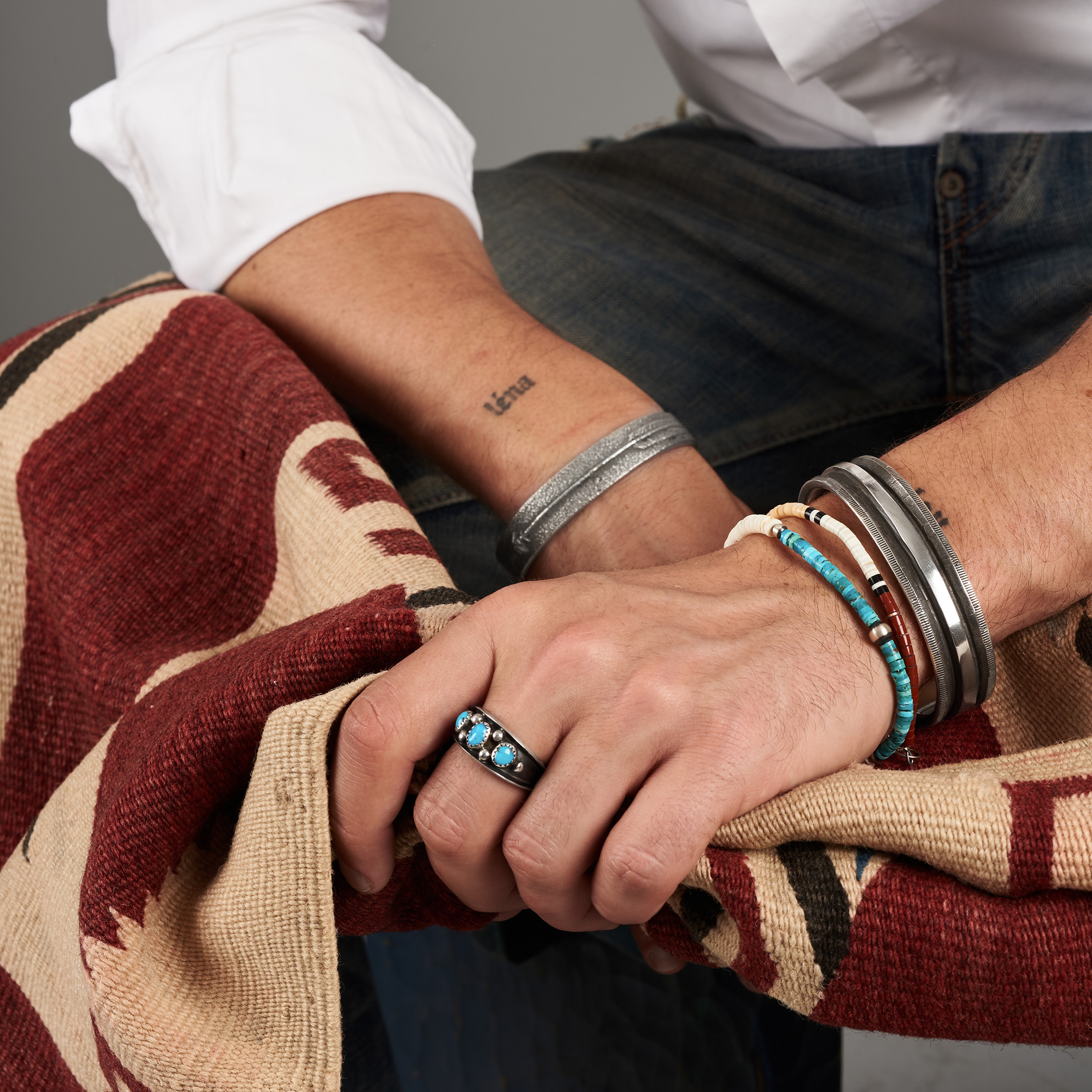Navajo ring in turquoise and silver unisex BA899 | Harpo Paris