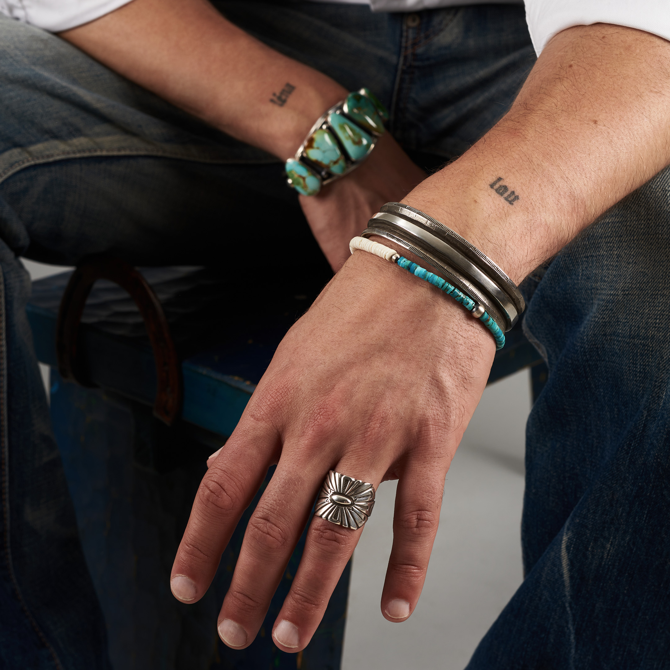 Bague Navajo pour homme BA979 en argent - Harpo Paris