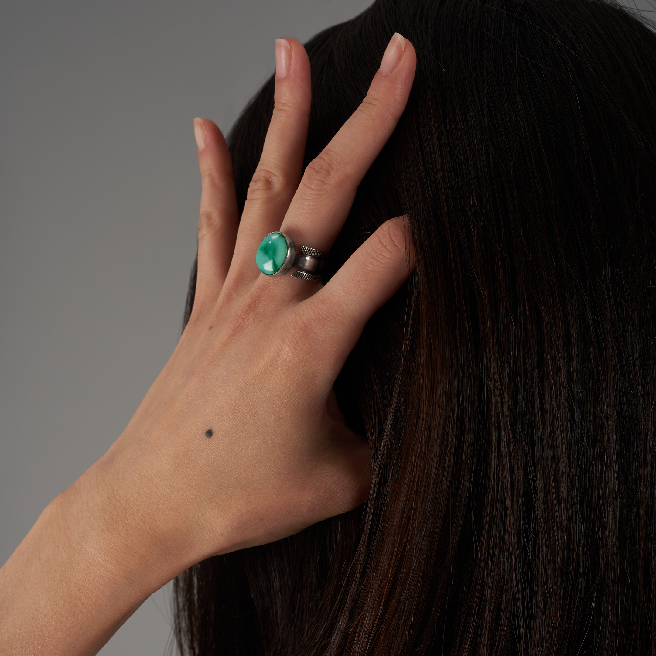 Turquoise and silver ring BA1726 - Harpo Paris