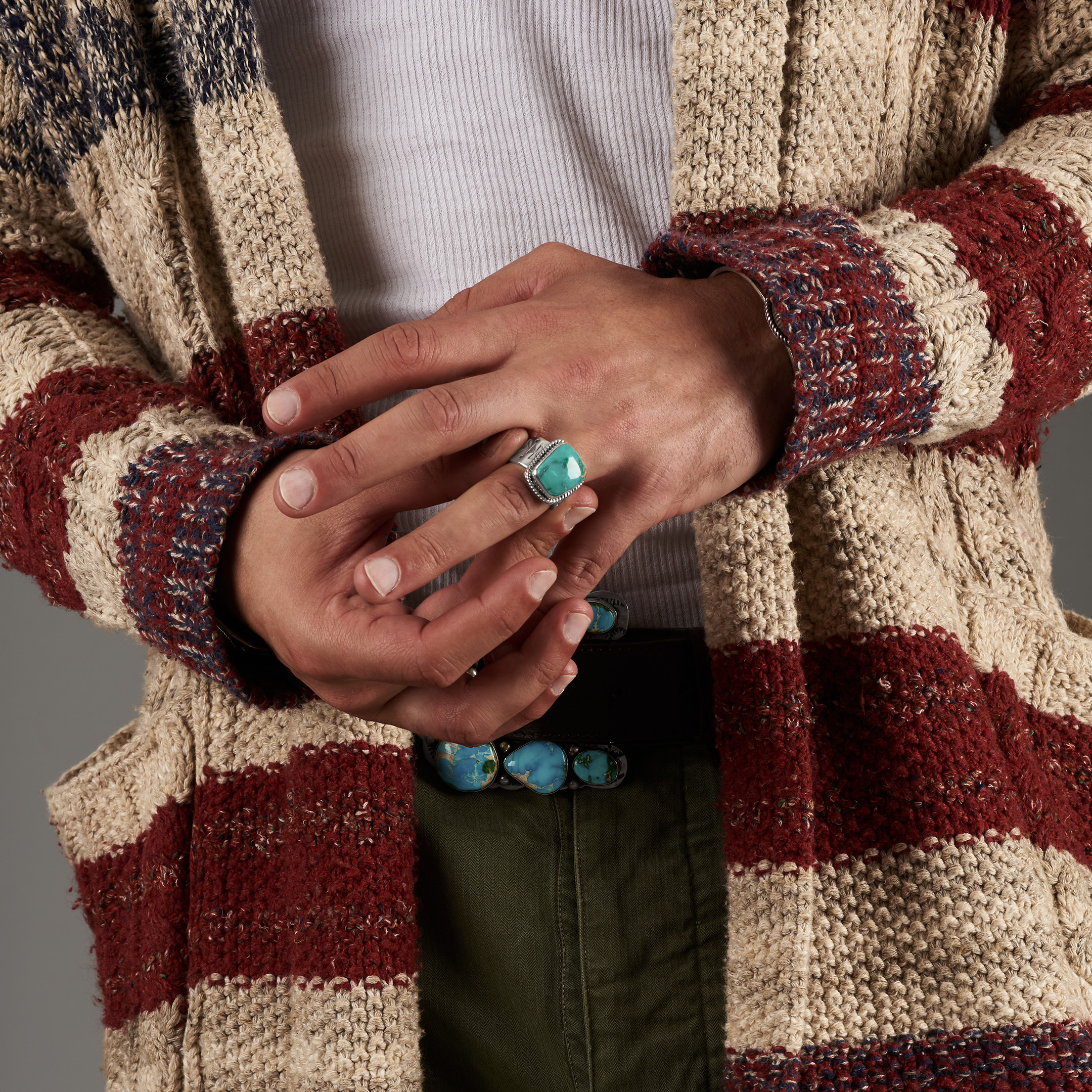 Bague Navajo en turquoise et argent BA1839 - Harpo Paris