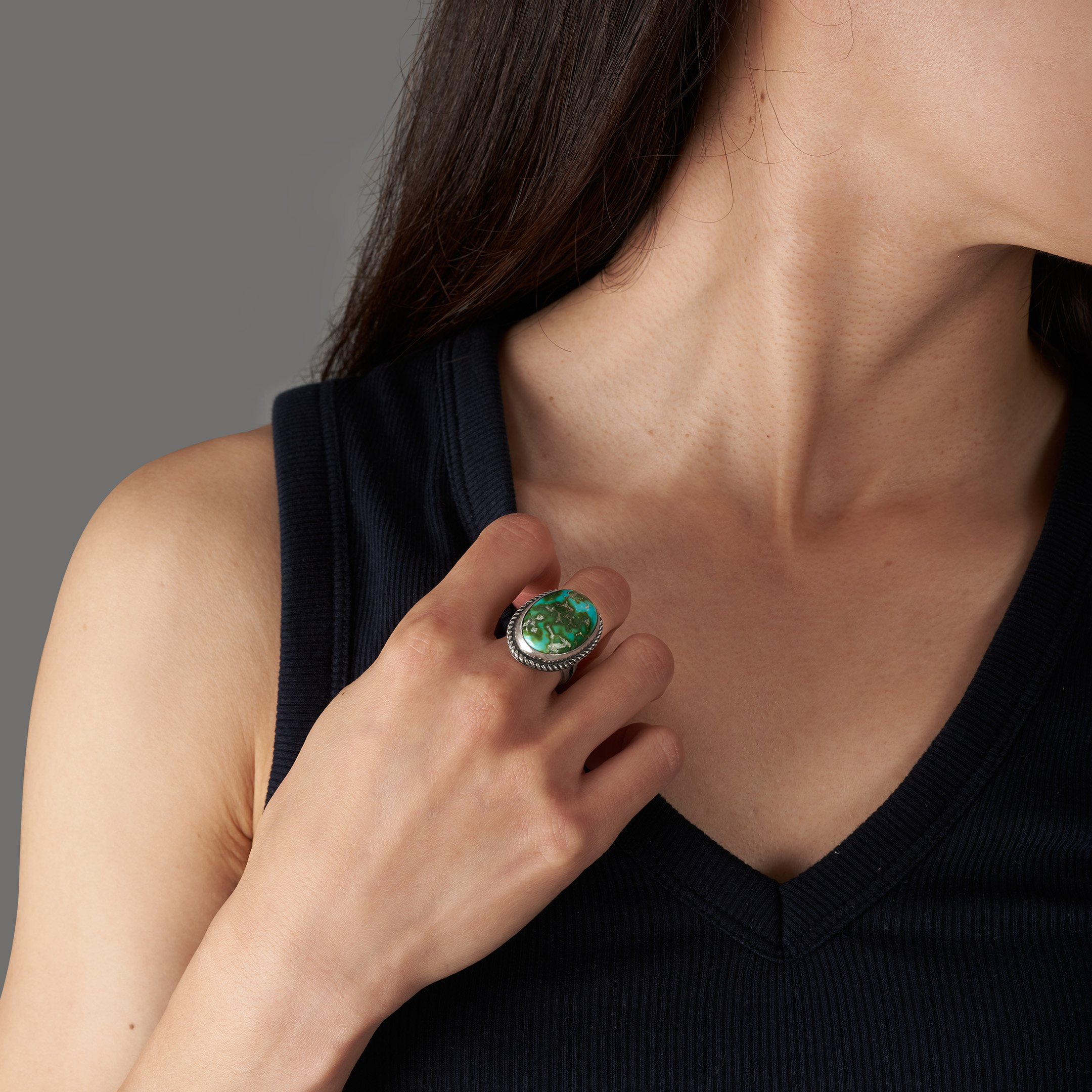 Bague turquoise et argent BA1857 - Harpo Paris
