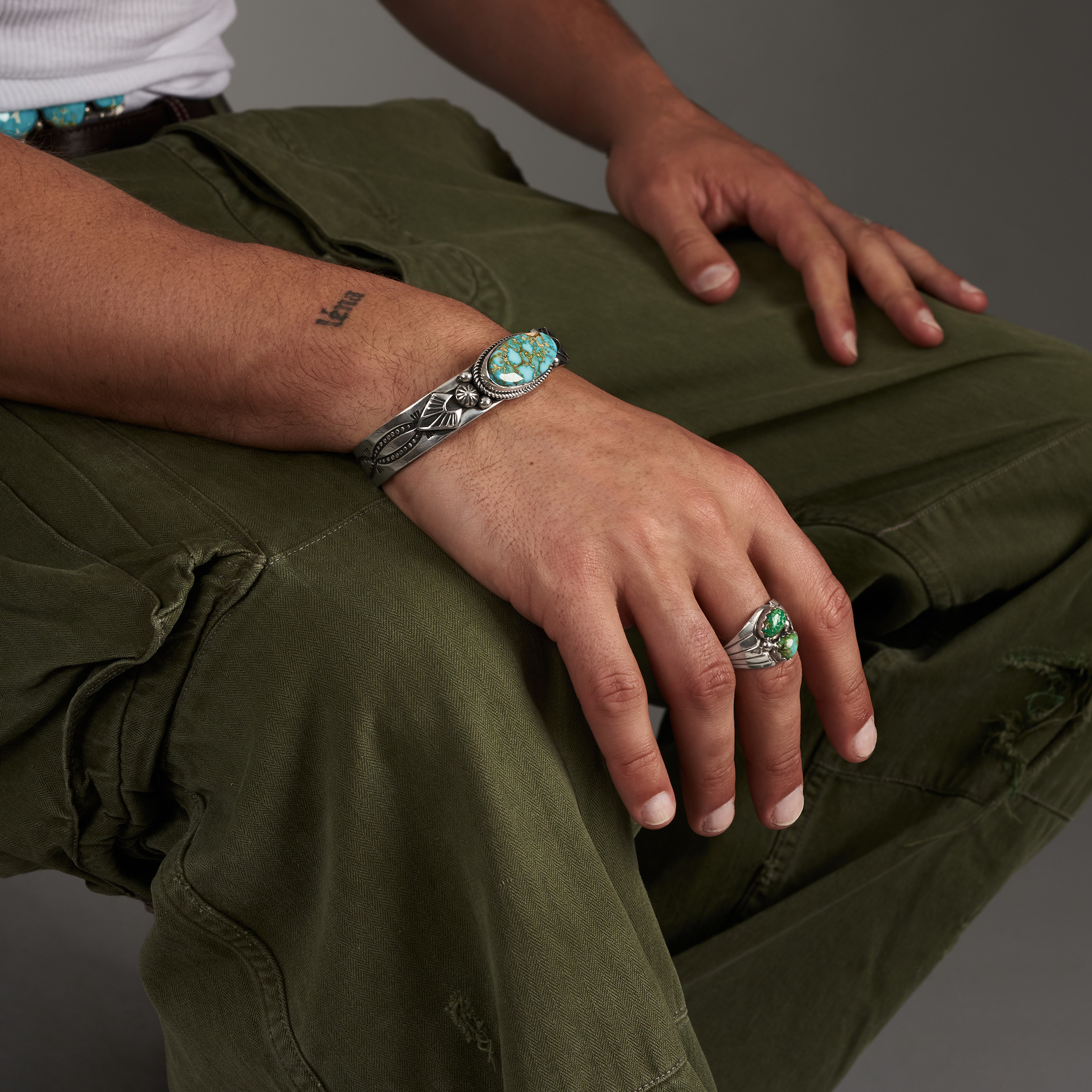 Turquoise and silver ring BA1860 - Harpo Paris