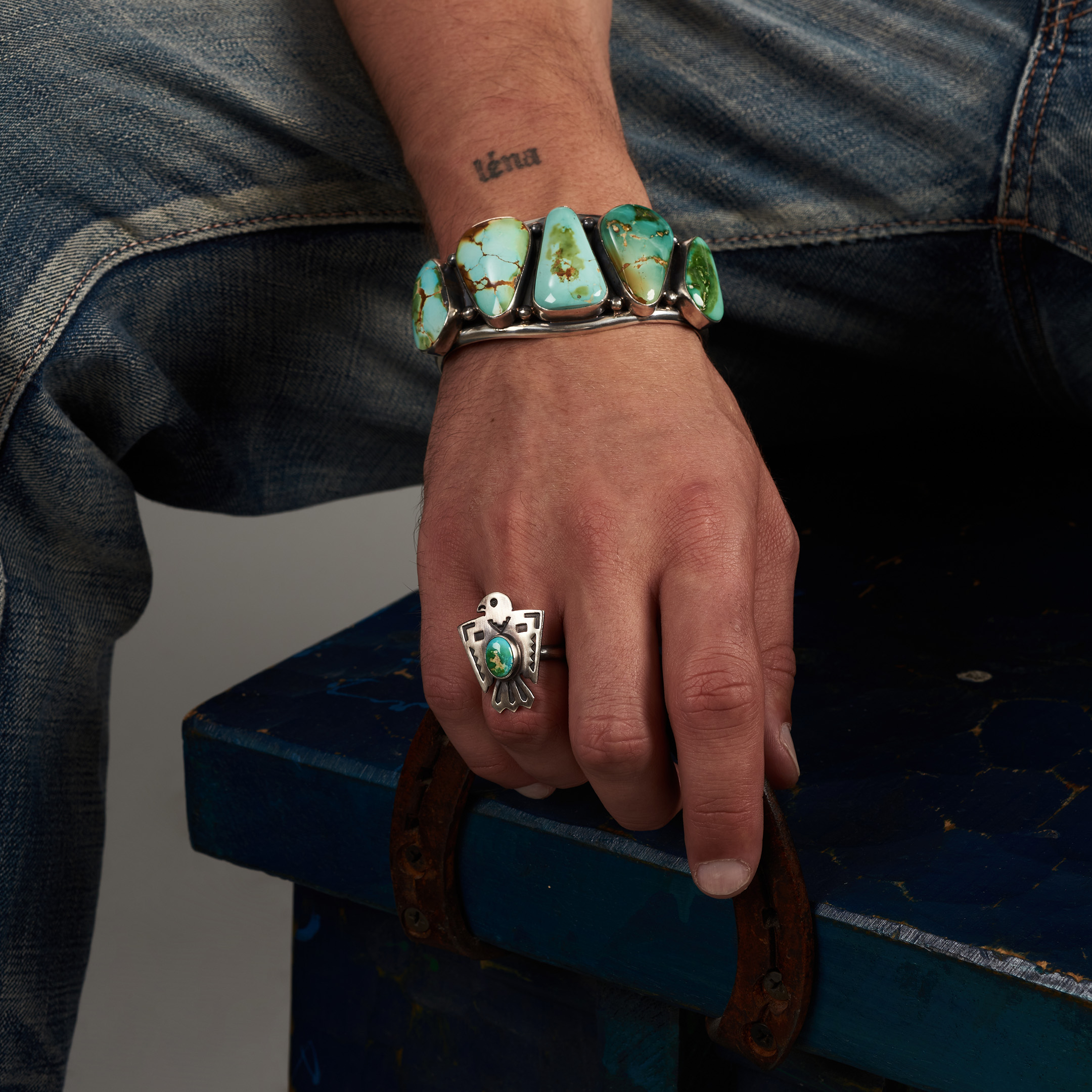 Thunderbird Turquoise and Silver Ring BA1864 - Harpo Paris