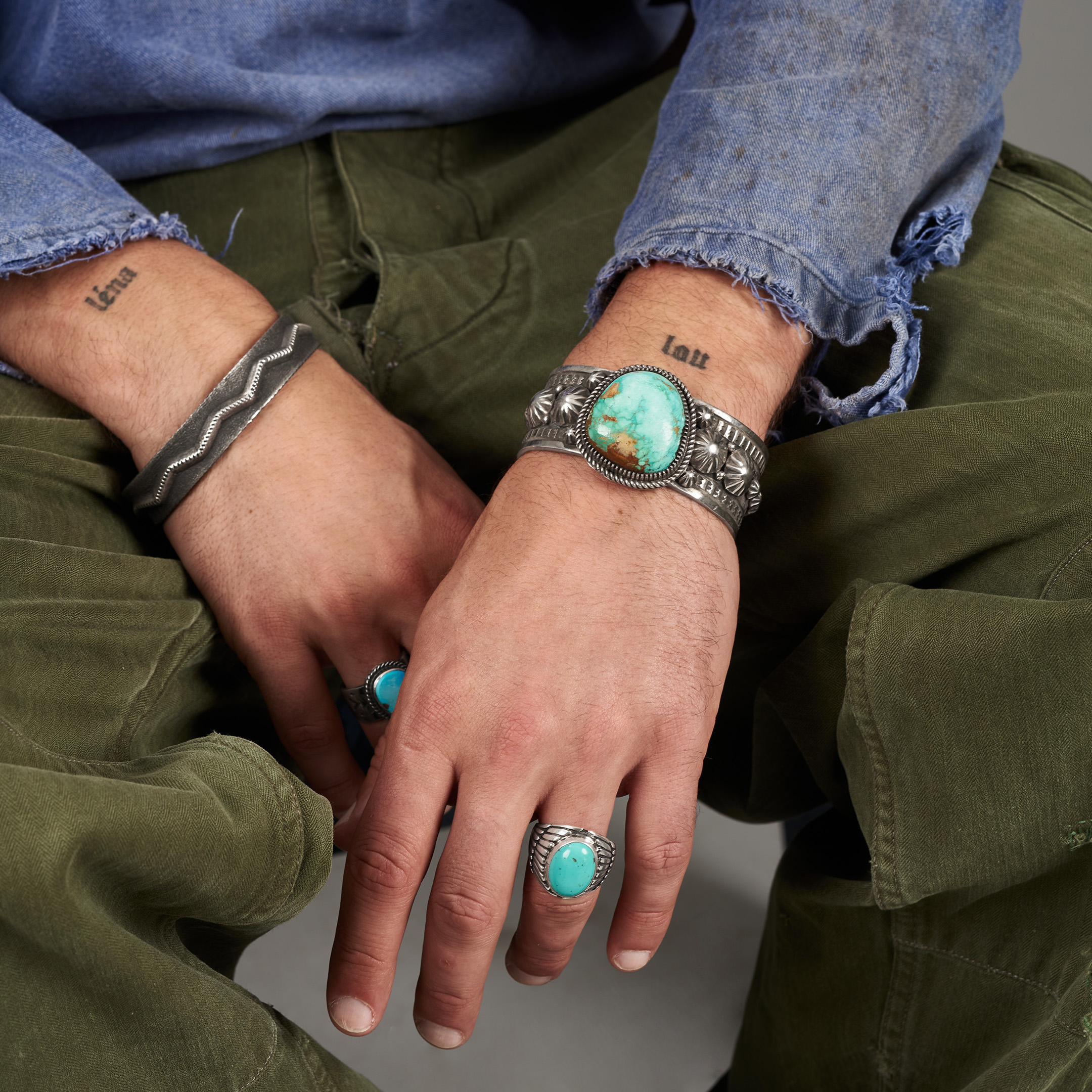 Navajo Turquoise and Silver Ring BA1877 - Harpo Paris