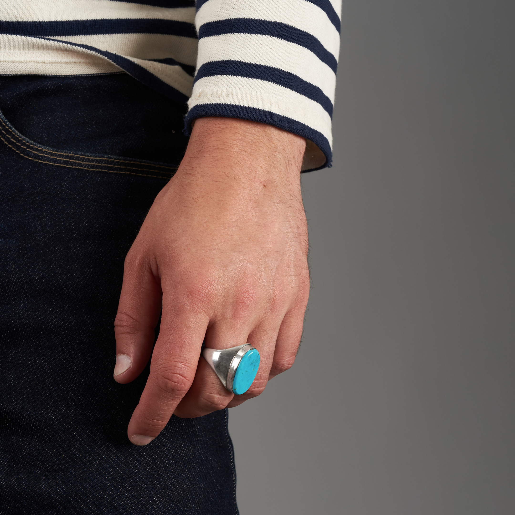 Turquoise and silver ring BA1896 - Harpo Paris
