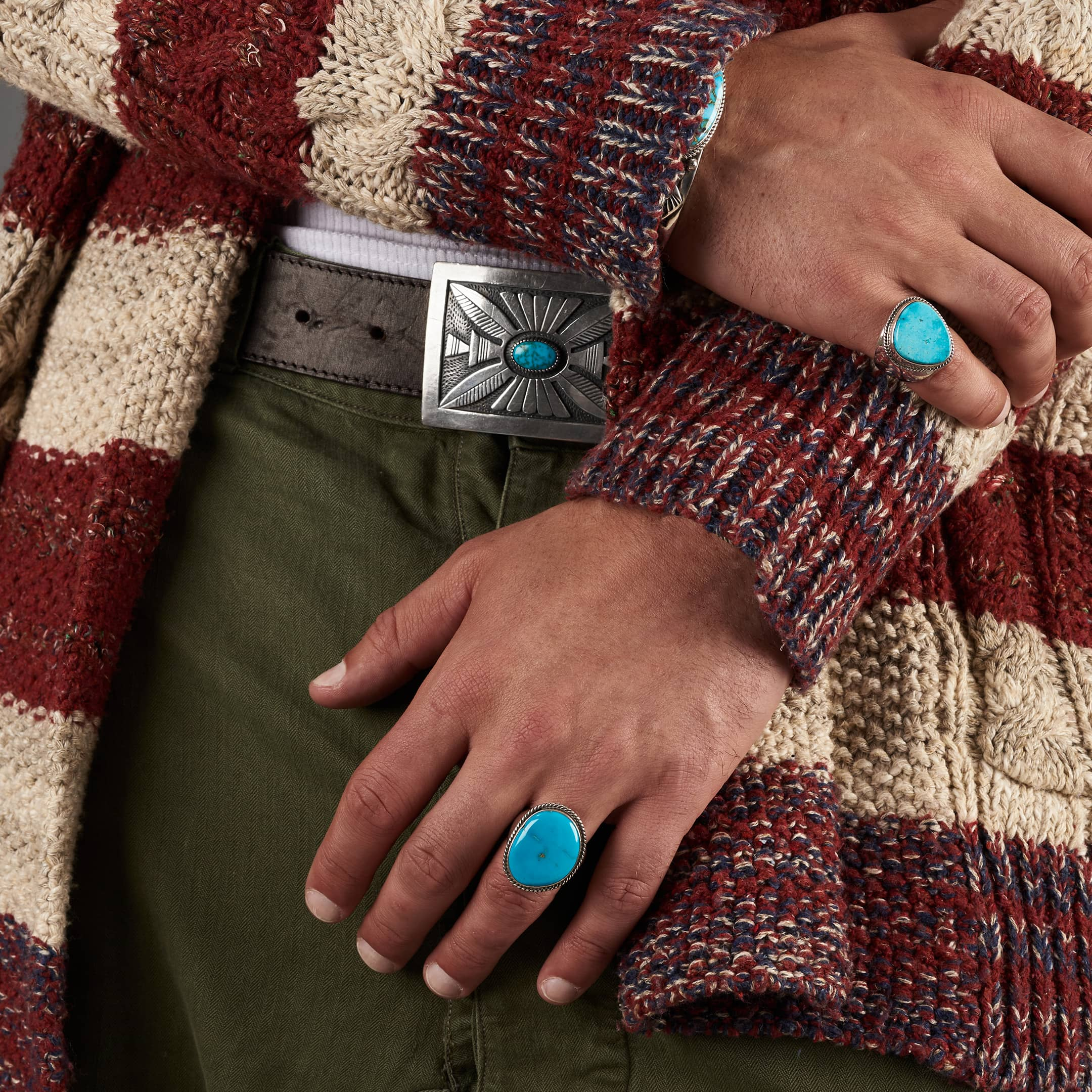 Bague turquoise et argent BA1897 - Harpo Paris
