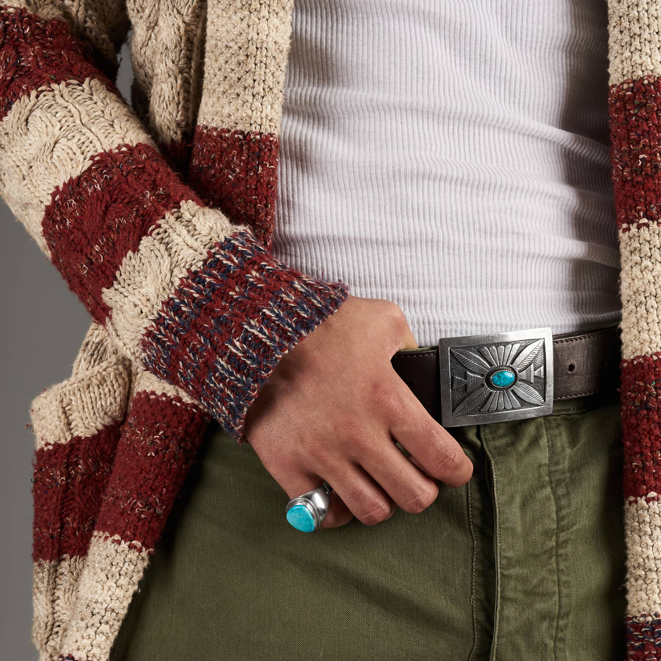 Turquoise and silver ring BA1897 - Harpo Paris