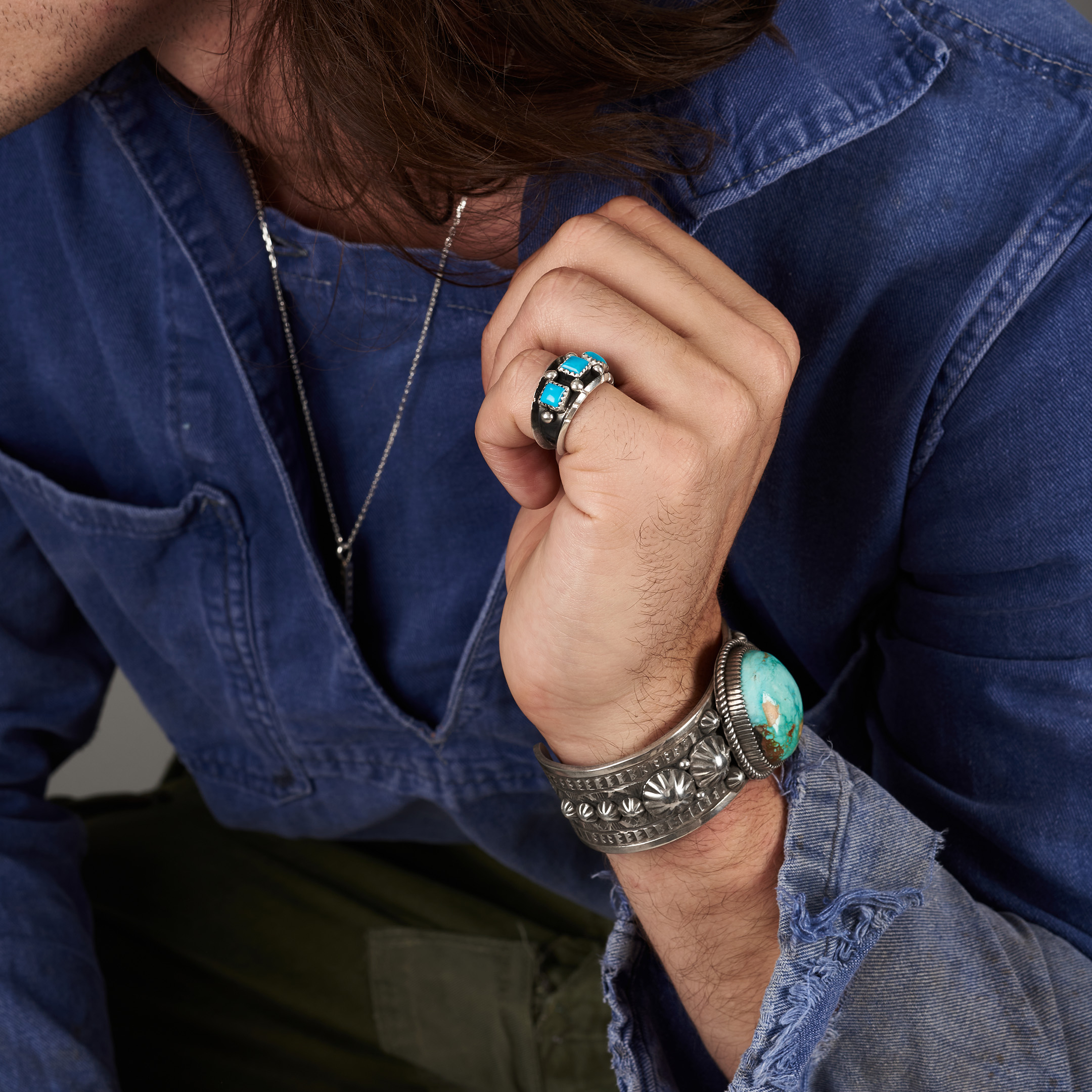 Turquoise and silver ring BA1901 - Harpo Paris