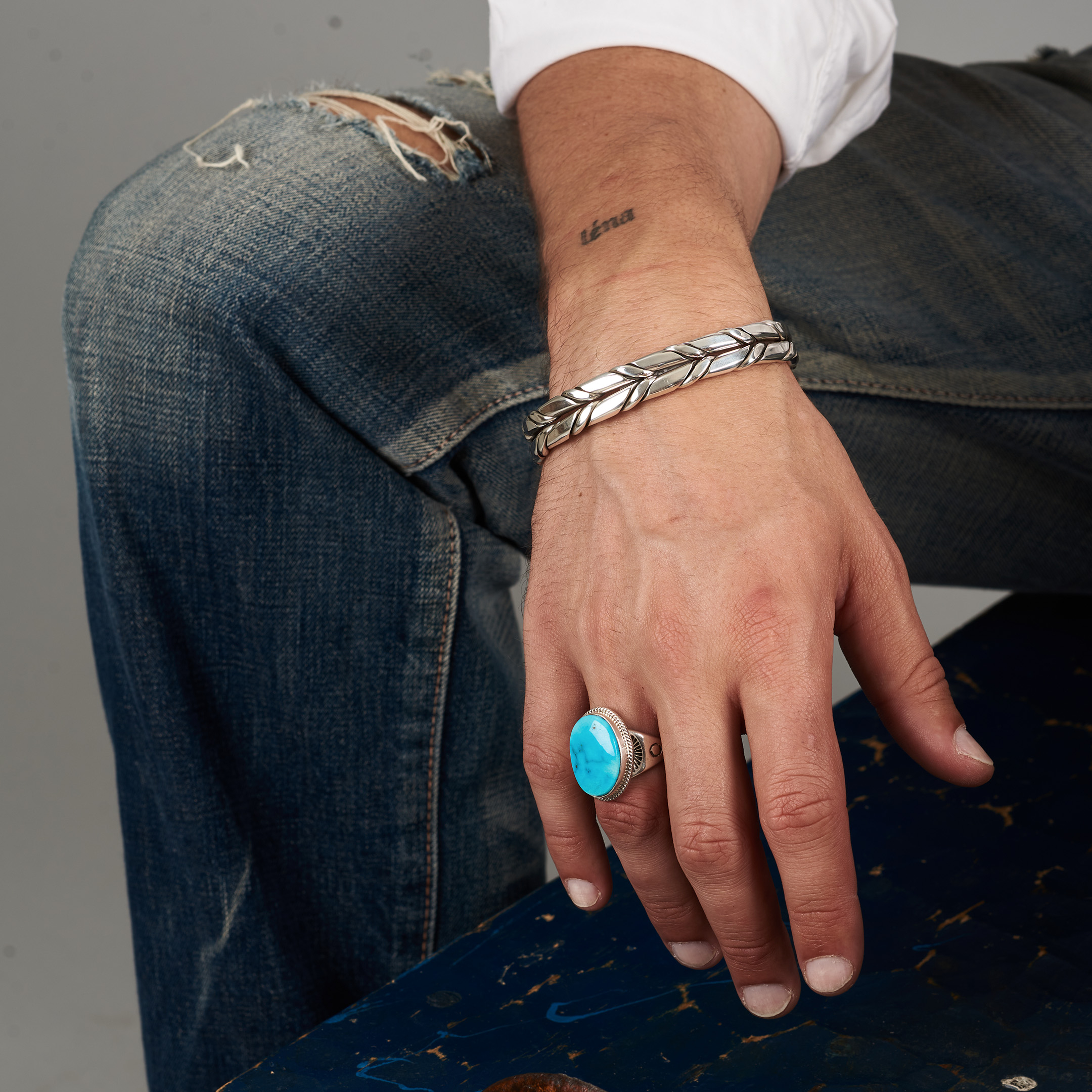 Bague turquoise et argent BA1909 - Harpo Paris