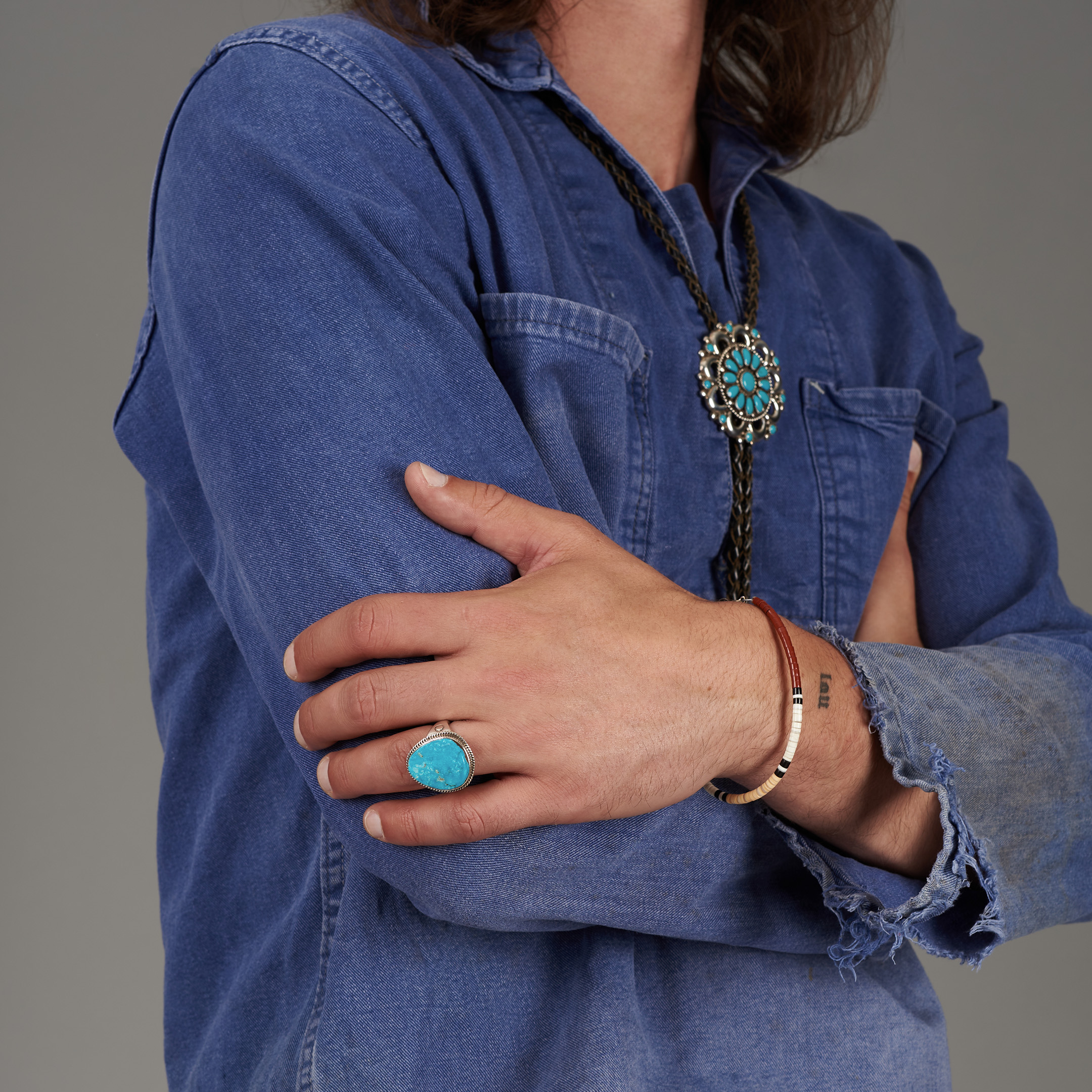 Turquoise and silver ring BA1910 - Harpo Paris