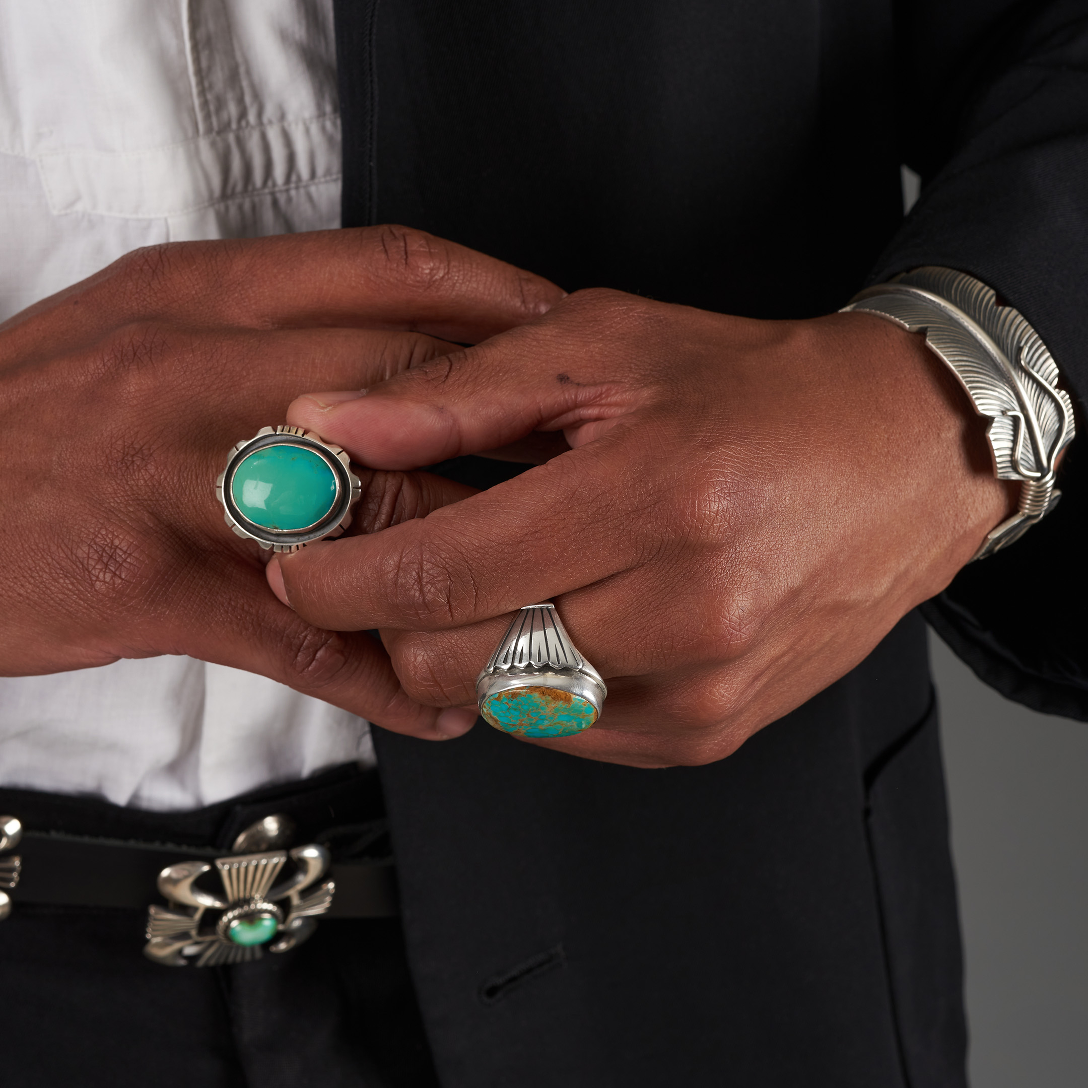 Turquoise and silver ring BA1914 - Harpo Paris