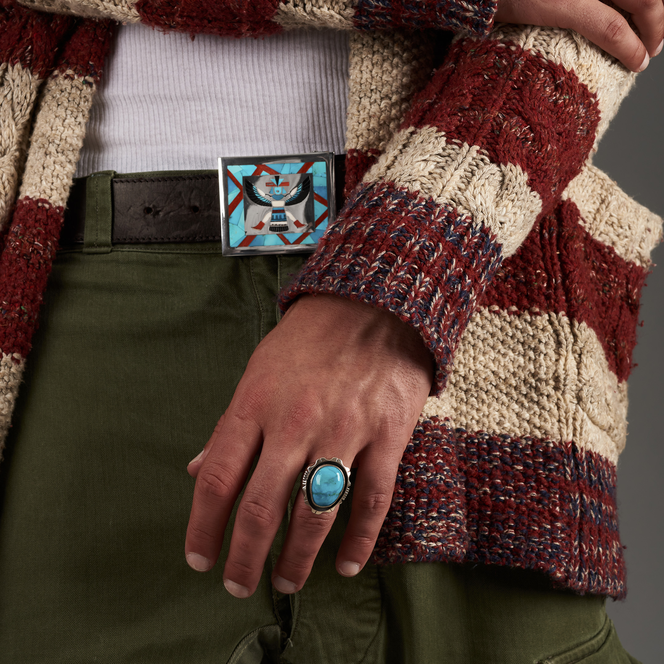 Turquoise and silver ring BA1915 - Harpo Paris