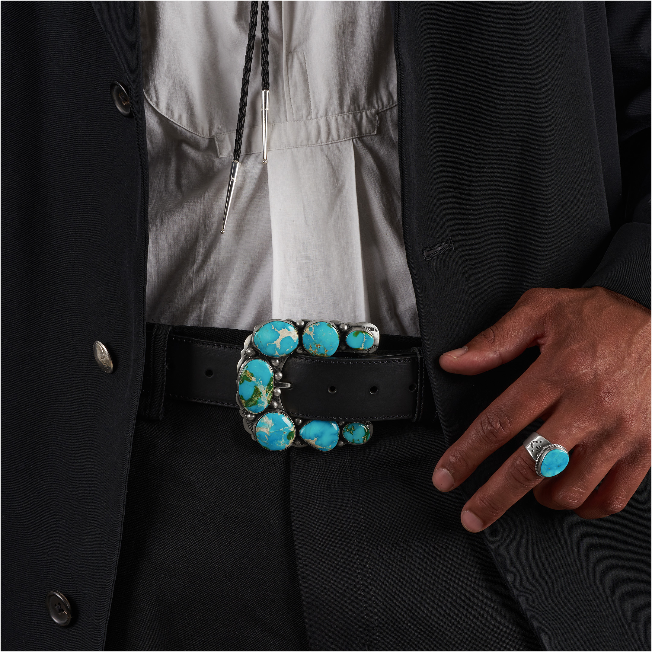 Turquoise and silver ring BA1922 - Harpo Paris