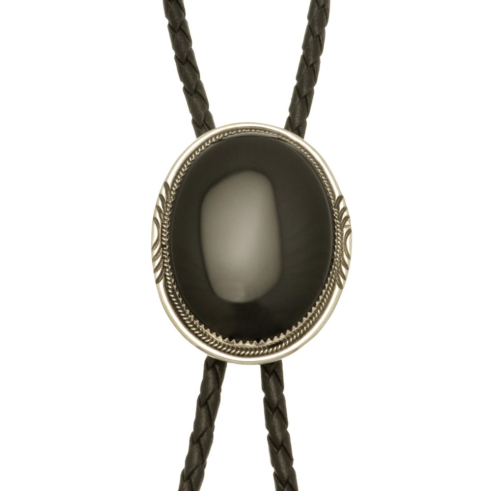 Bolo tie Harpo Paris BTw15 onyx et argent
